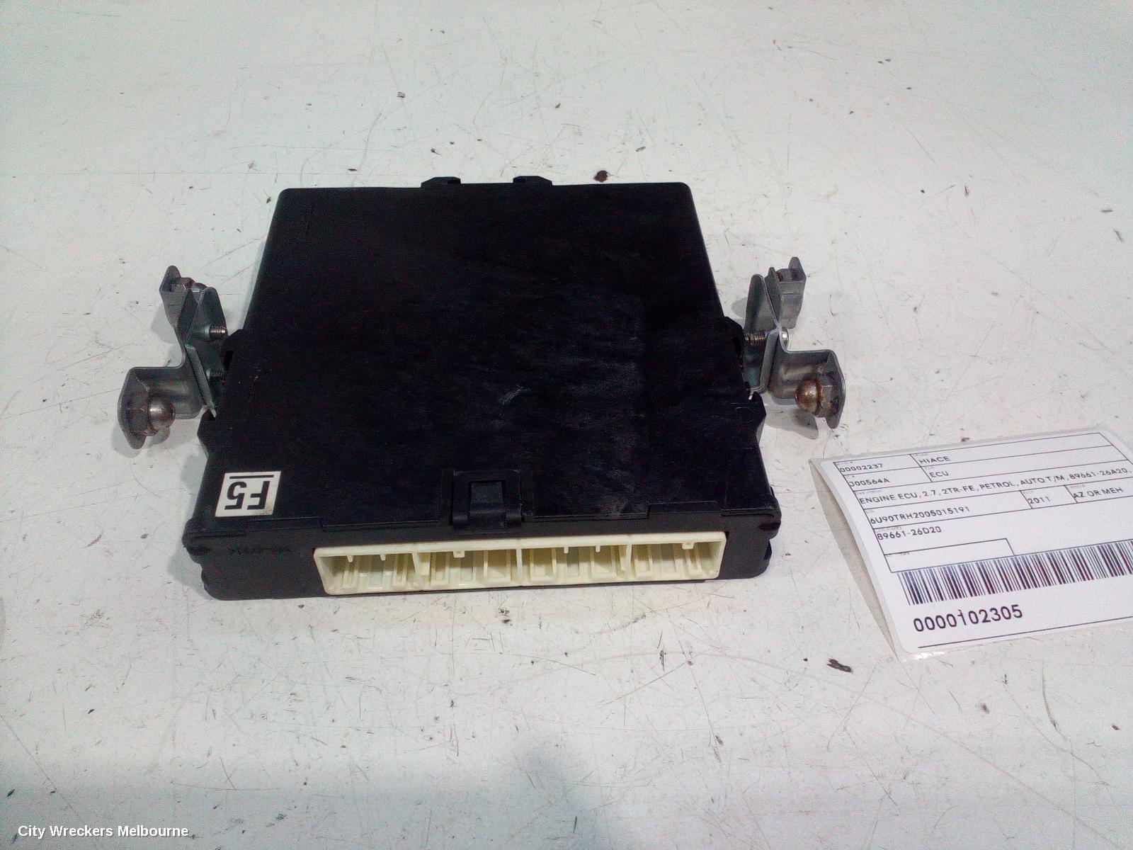 TOYOTA HIACE ECU, ENGINE ECU, 2.7, 2TR-FE, PETROL, AUTO T/M, 89661-26A20, ECU ONLY, TRH, 03/2005 - 04/2019