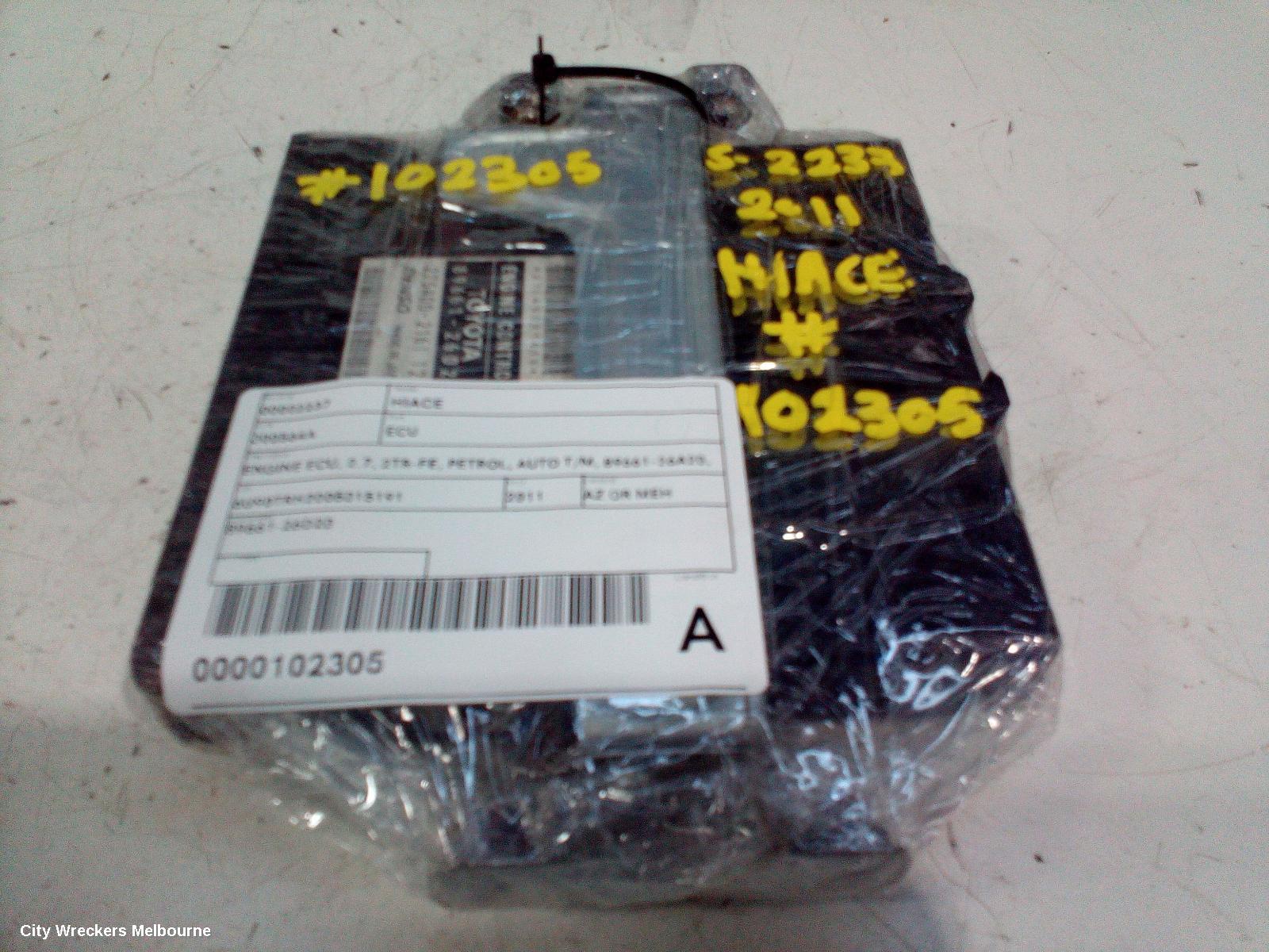 TOYOTA HIACE ECU, ENGINE ECU, 2.7, 2TR-FE, PETROL, AUTO T/M, 89661-26A20, ECU ONLY, TRH, 03/2005 - 04/2019