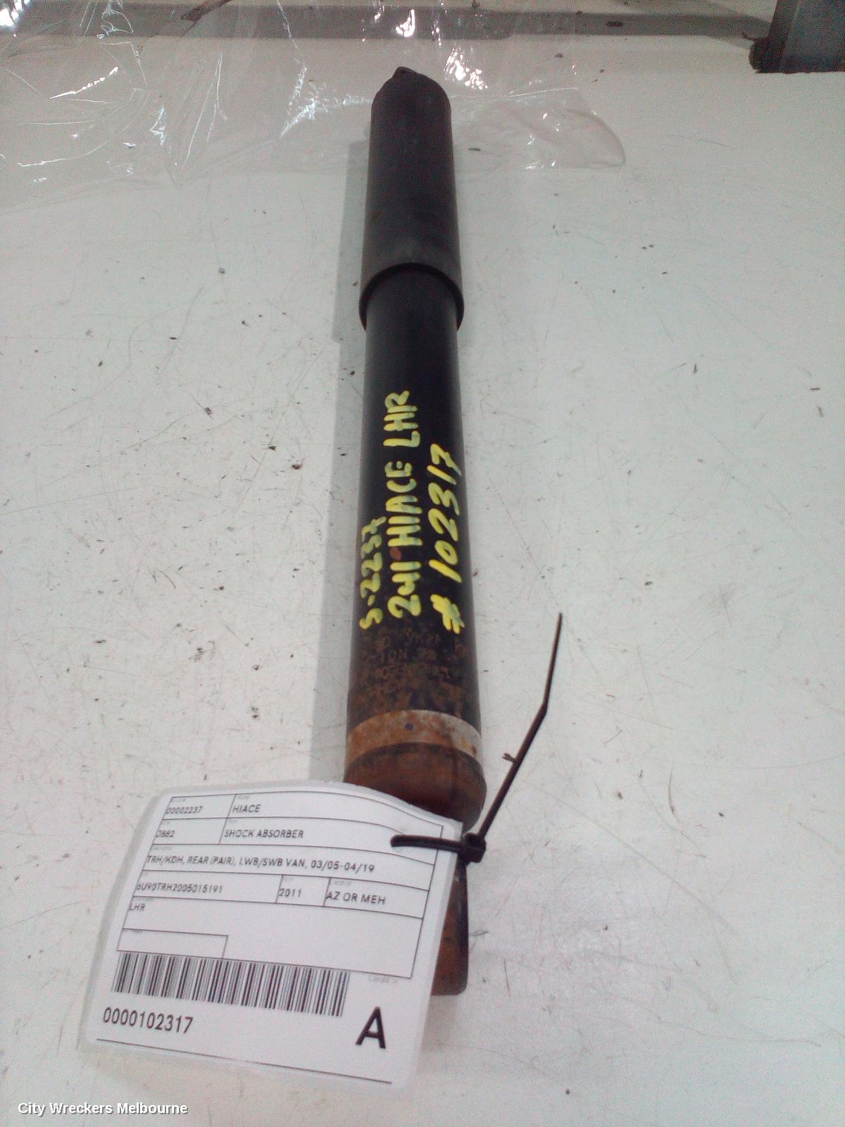 TOYOTA HIACE SHOCK ABSORBER, TRH/KDH, REAR (PAIR), LWB/SWB VAN, 03/2005 - 04/2019