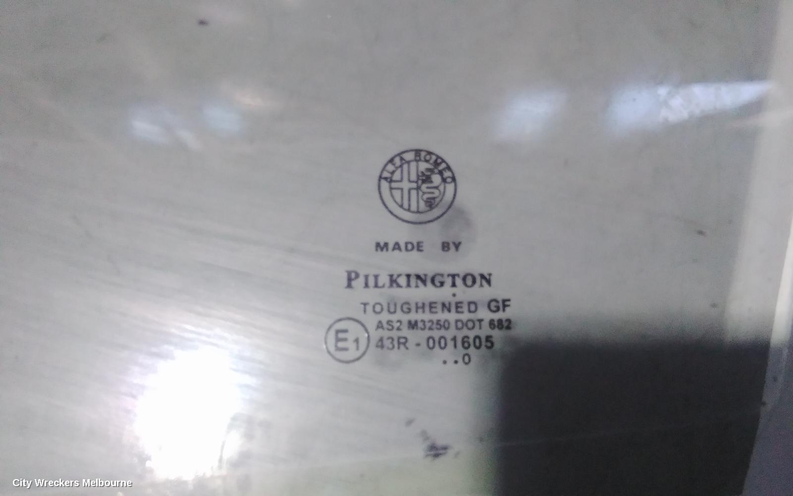 ALFA ROMEO 159 LEFT FRONT DOOR WINDOW, 06/2006 - 01/2012