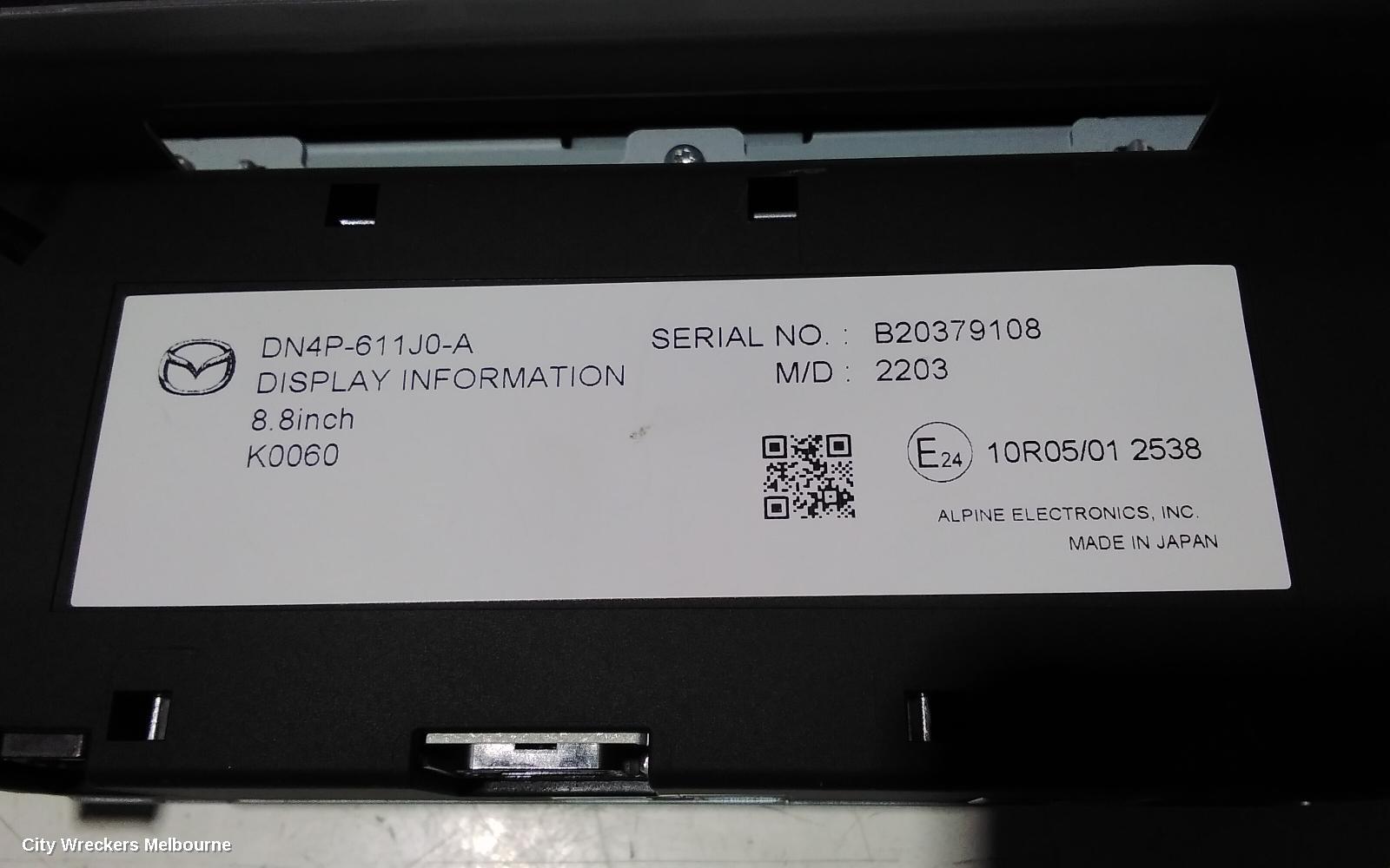 MAZDA MX30 RADIO/CD/DVD/SAT/TV, HEAD UNIT, DR, 11/2020 ONWARDS