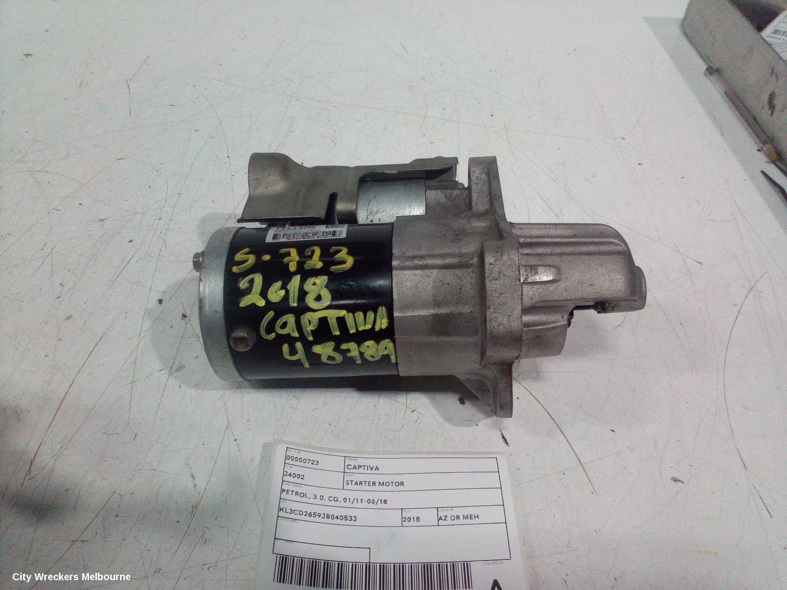 HOLDEN CAPTIVA STARTER, PETROL, 3.0, CG, 01/2011 - 06/2018