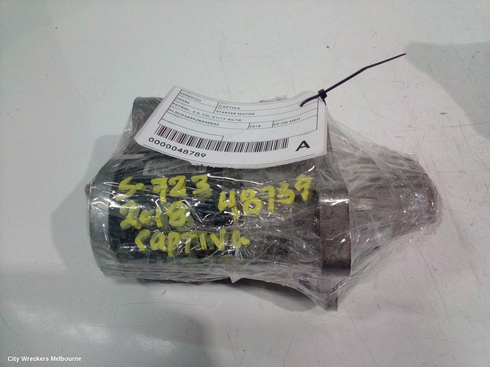 HOLDEN CAPTIVA STARTER, PETROL, 3.0, CG, 01/2011 - 06/2018
