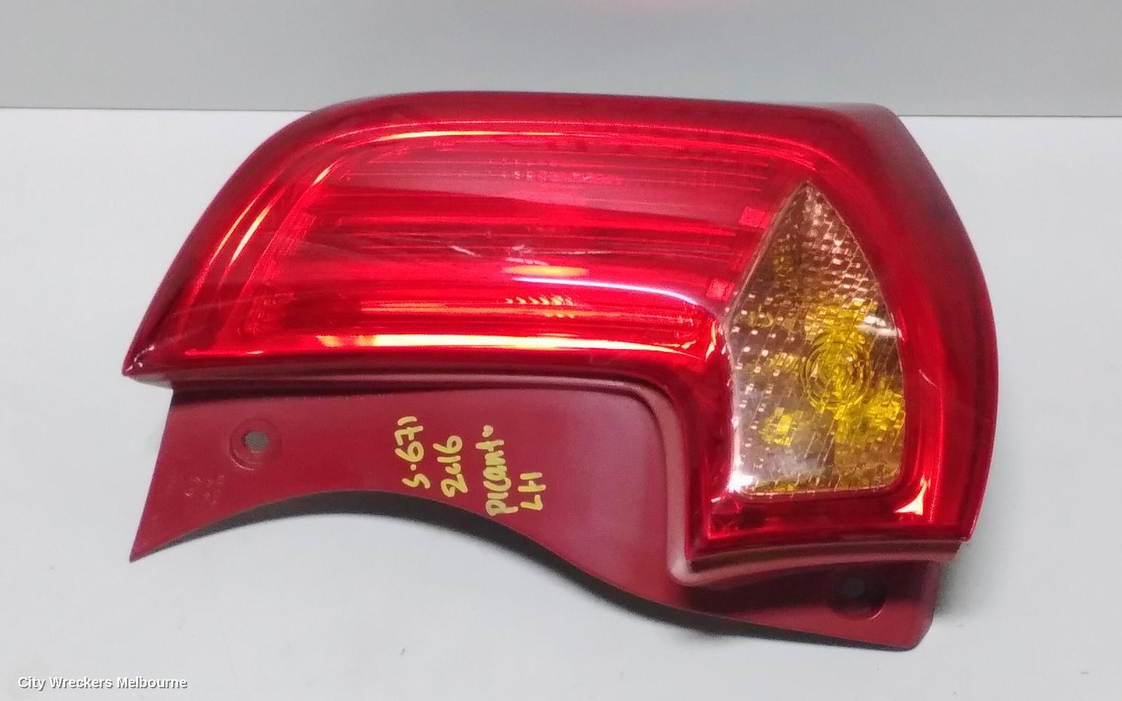 KIA PICANTO LEFT TAILLIGHT, TA, IN BODY, BULB TYPE, 03/2015 - 04/2017 (AUS ONLY)