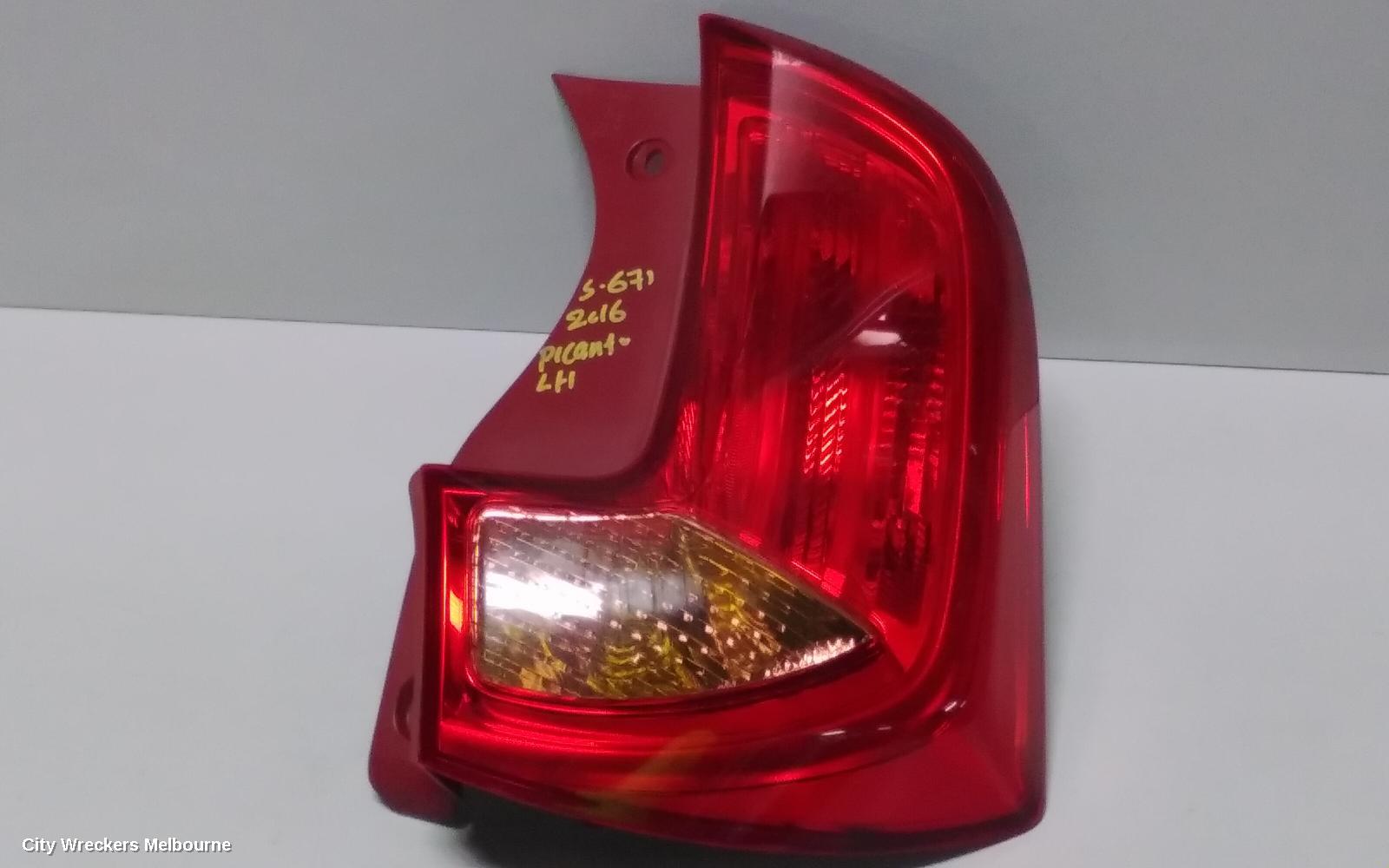 KIA PICANTO LEFT TAILLIGHT, TA, IN BODY, BULB TYPE, 03/2015 - 04/2017 (AUS ONLY)