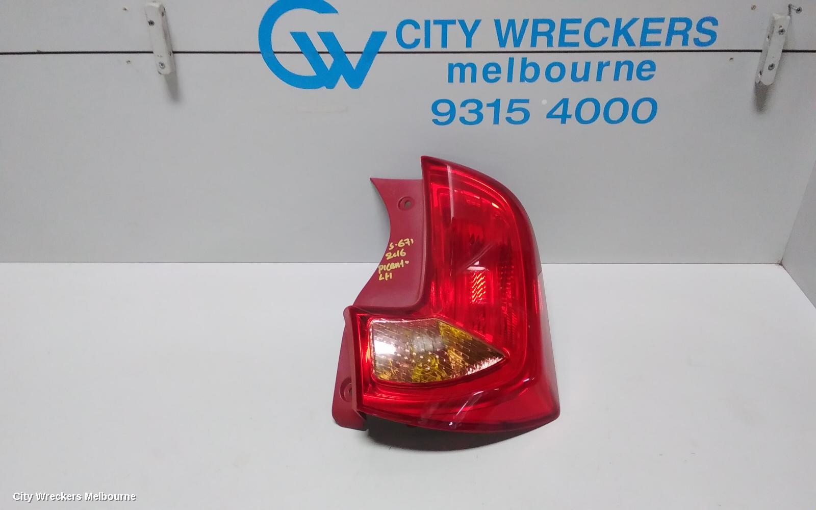 KIA PICANTO LEFT TAILLIGHT, TA, IN BODY, BULB TYPE, 03/2015 - 04/2017 (AUS ONLY)