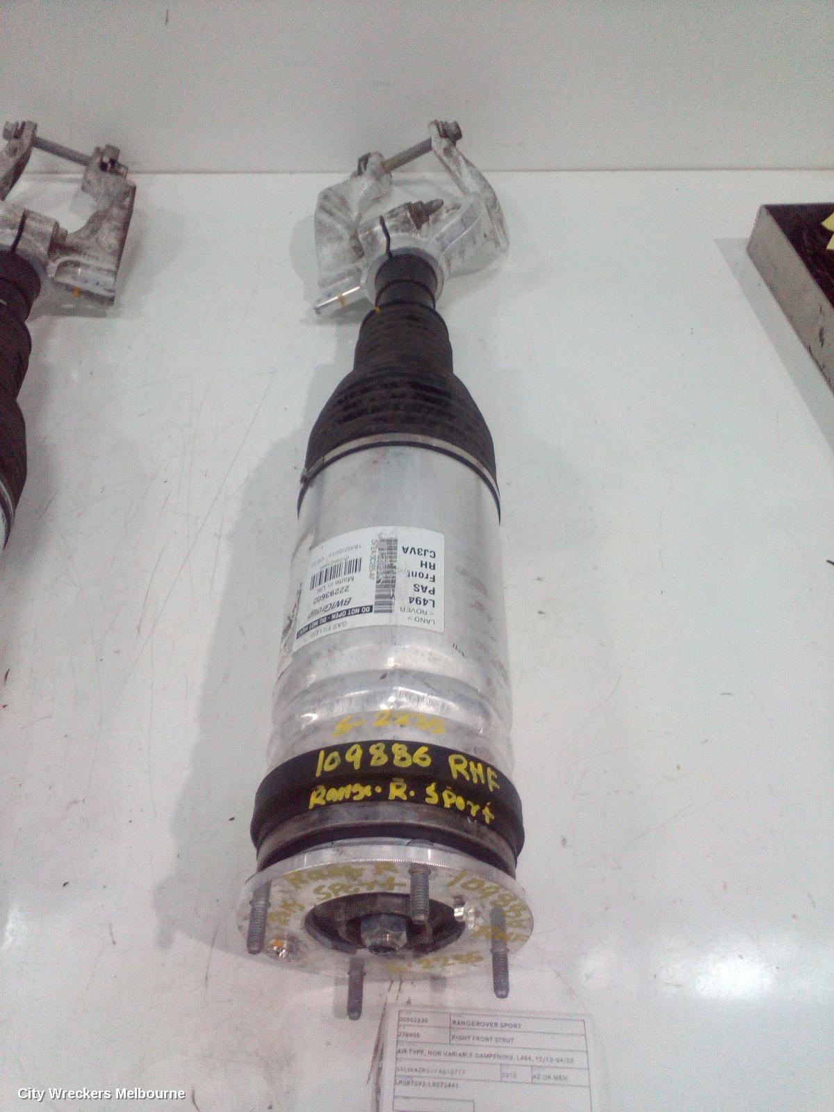 LAND ROVER RANGEROVER SPORT RIGHT FRONT STRUT, AIR TYPE, NON VARIABLE DAMPENING, L494, 12/2013 - 04/2022