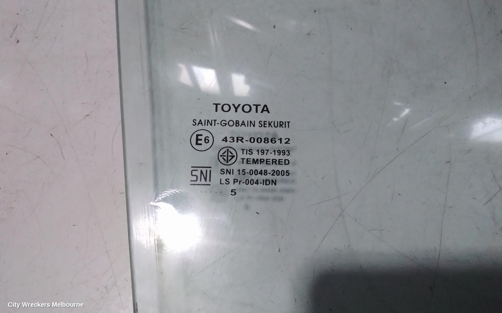 TOYOTA COROLLA RIGHT FRONT DOOR WINDOW, ZRE172R, 12/2013 - 06/2019