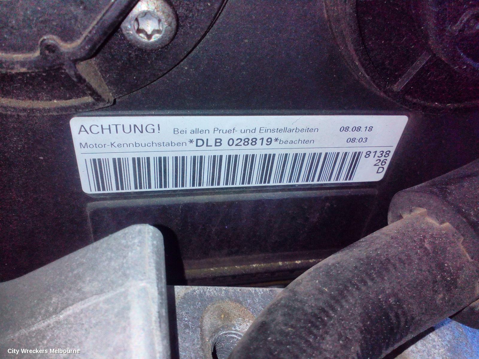 VOLKSWAGEN GOLF ENGINE, PETROL, 2.0, TURBO, GEN 7, DLBA CODE, 03/2017 - 08/2020