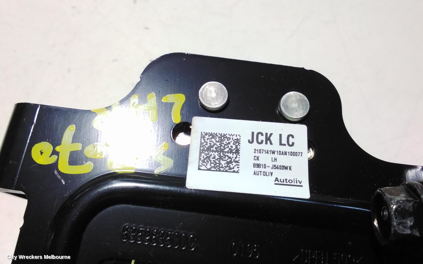 KIA STINGER SEATBELT/STALK, LH REAR, SEAT BELT ONLY, CK, 06/2017
