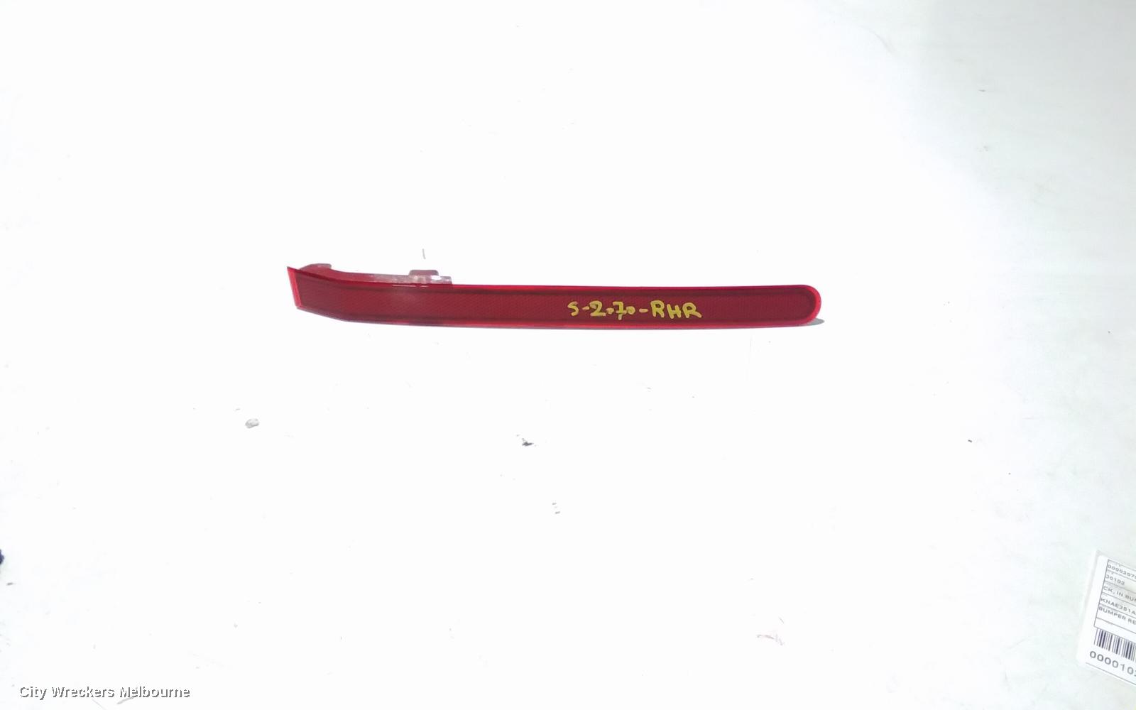 KIA STINGER RIGHT TAILLIGHT, CK, IN BUMPER, 200S/200SI/RAFA SE, 06/2017 ONWARDS