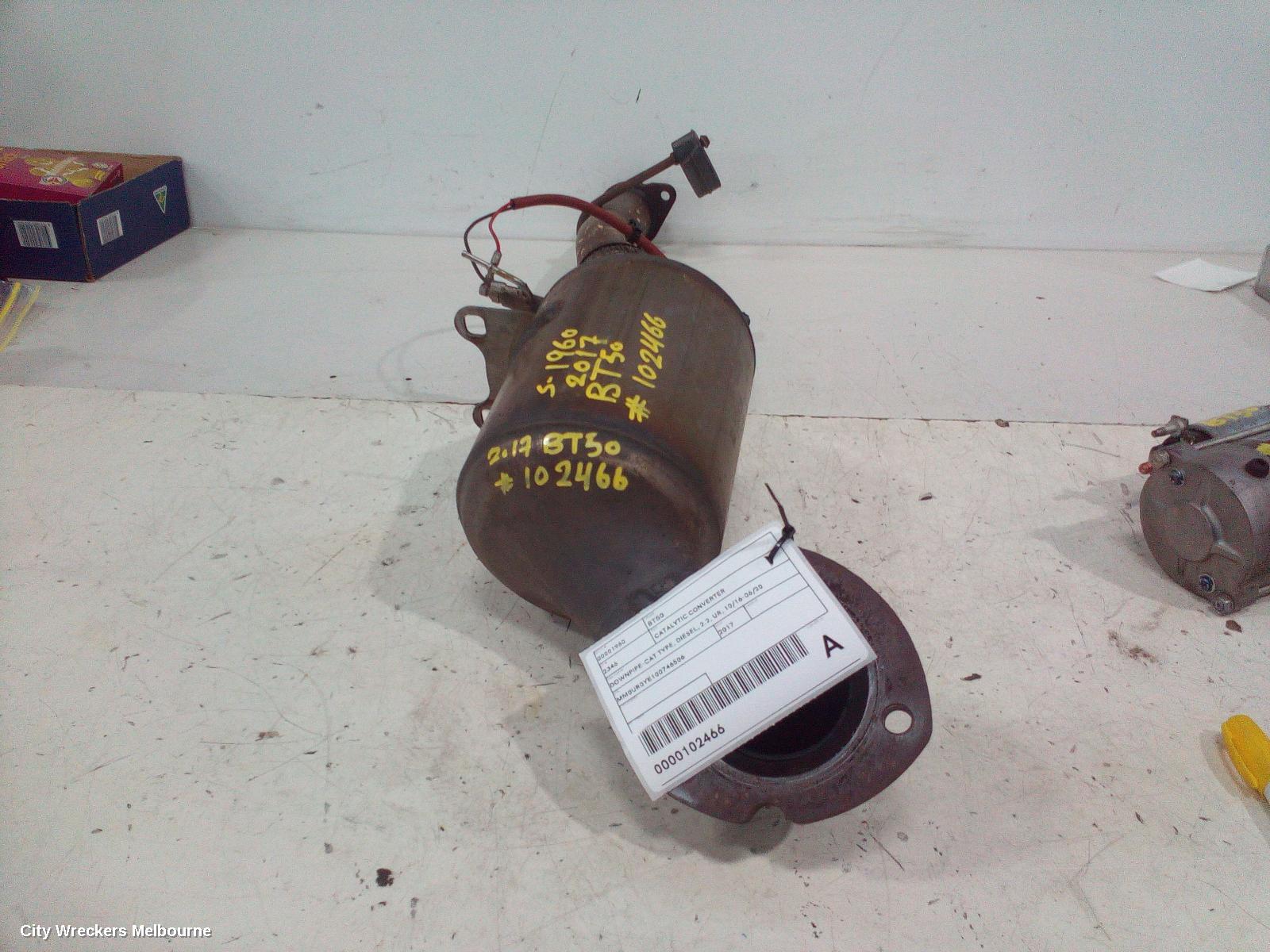 MAZDA BT50 CATALYTIC CONVERTER, DOWNPIPE-CAT TYPE, 2.2, DIESEL, UR, 10/2016 - 06/2020
