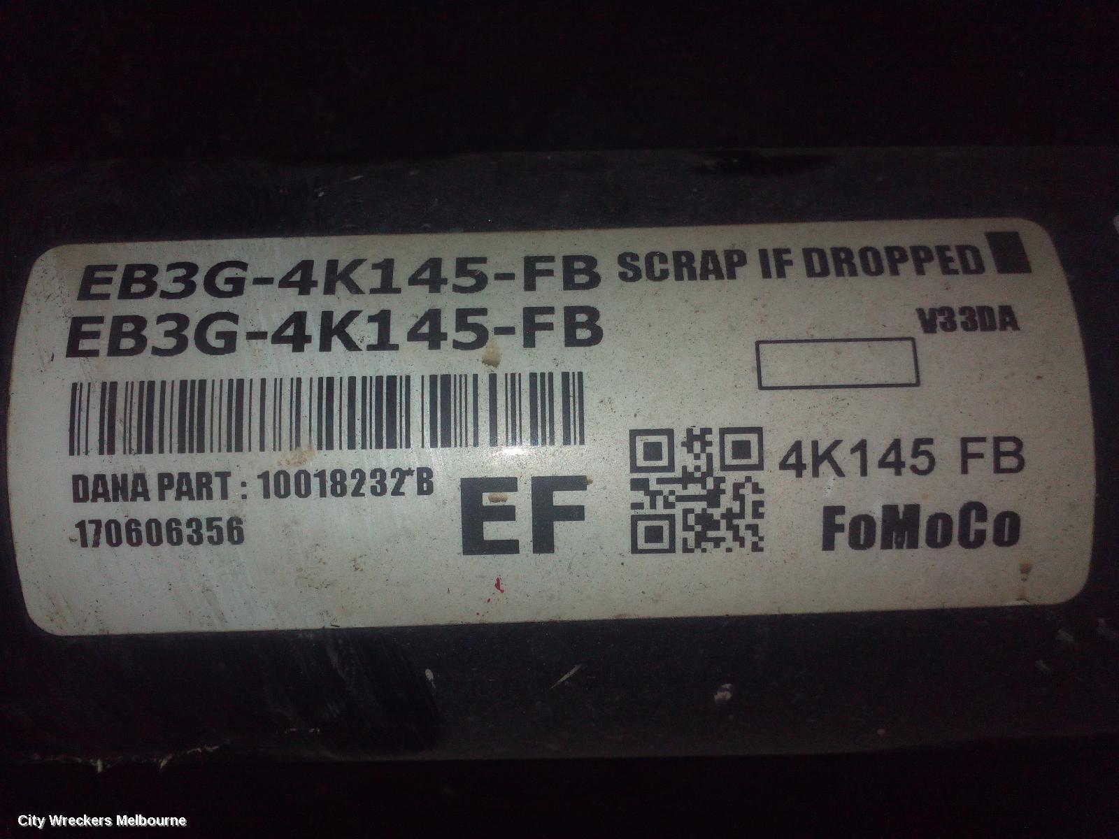 MAZDA BT50 REAR DRIVE SHAFT, BALANCER, 2.2, DIESEL, AUTO, 4WD, UR, 09/2015 - 06/2020