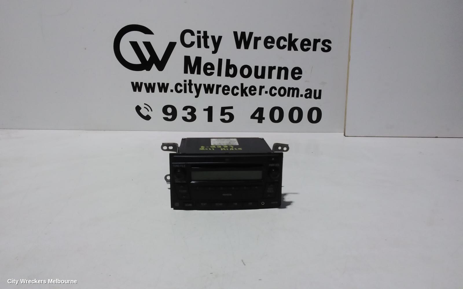 TOYOTA HIACE RADIO/CD/DVD/SAT/TV, SINGLE DISC CD PLAYER (P/N ON FACE 12848), TRH/KDH, 03/2005 - 04/2019