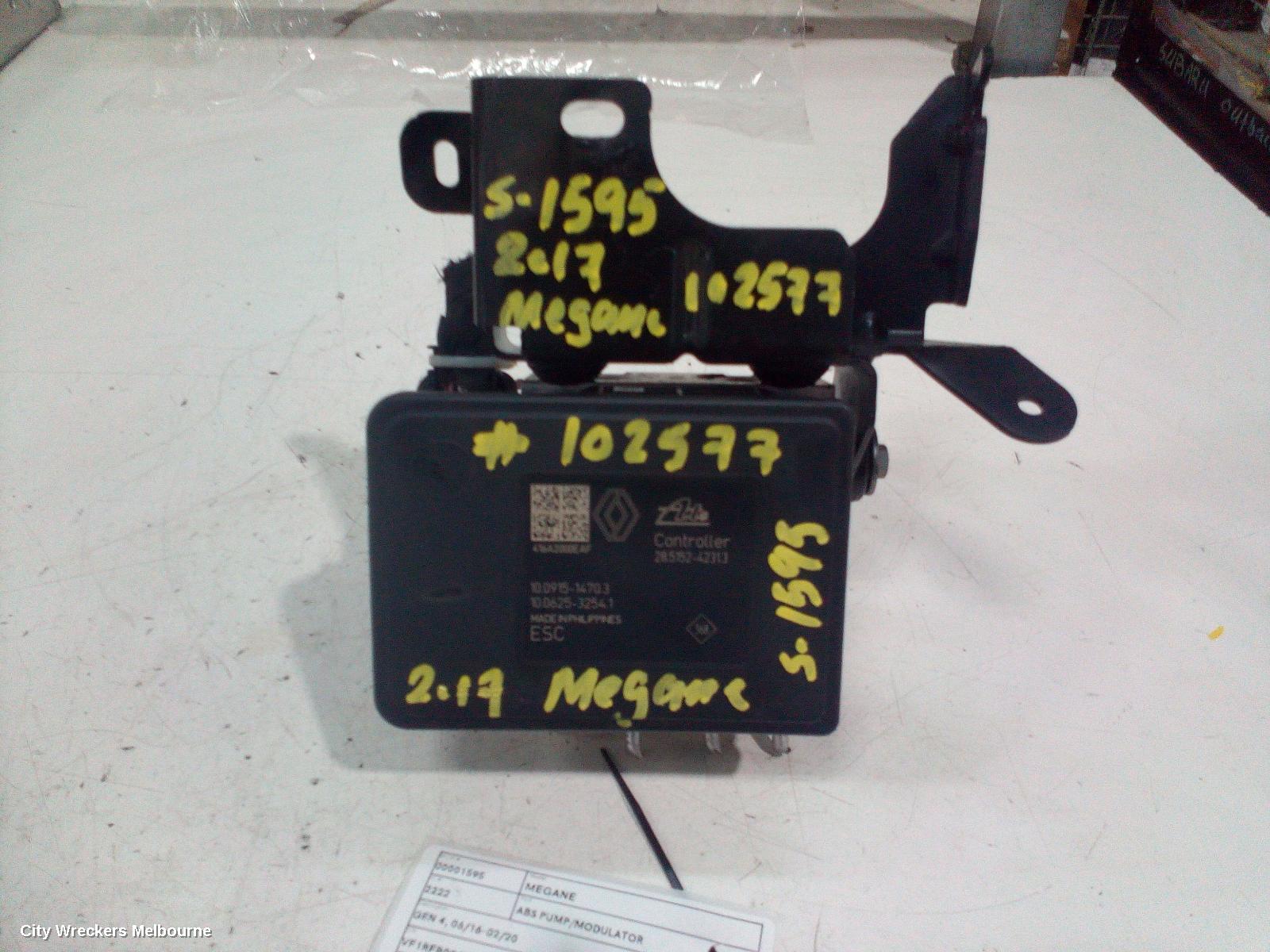 RENAULT MEGANE ABS PUMP/MODULATOR, GEN 4, 06/2016 - 02/2020
