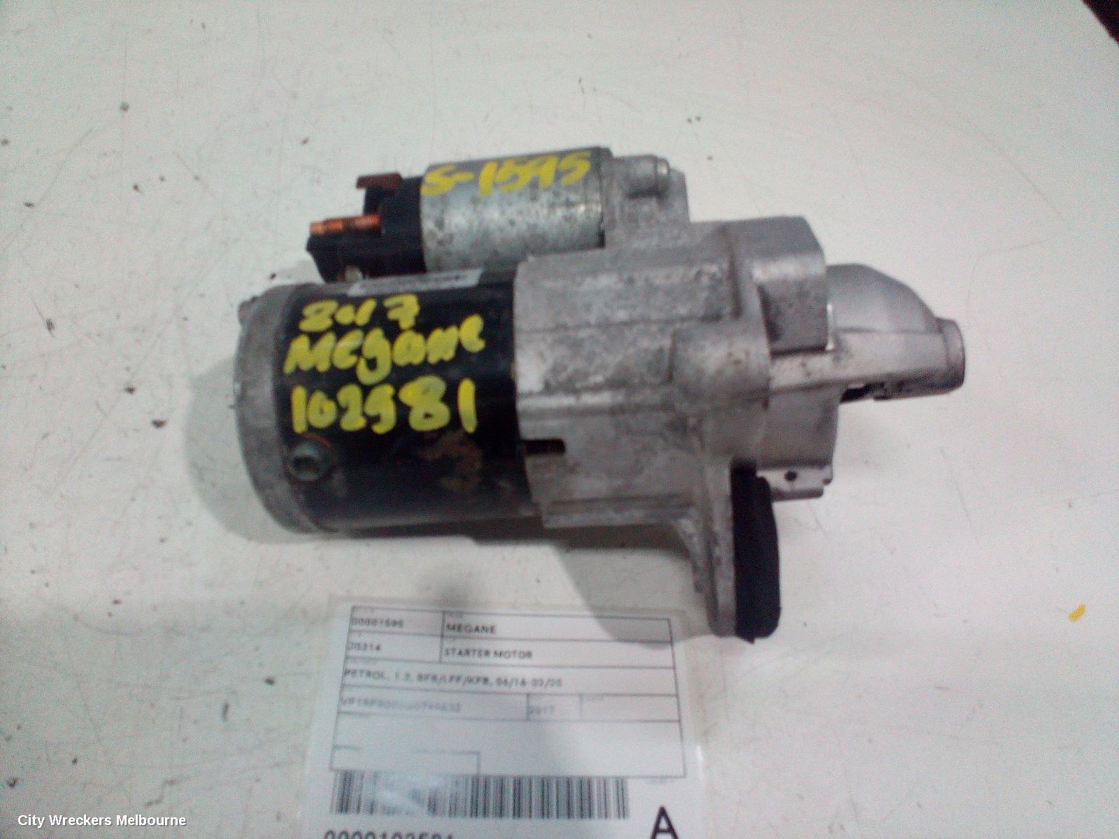 RENAULT MEGANE STARTER, PETROL, 1.2, BFB/LFF/KFB, 06/2016 - 02/2020