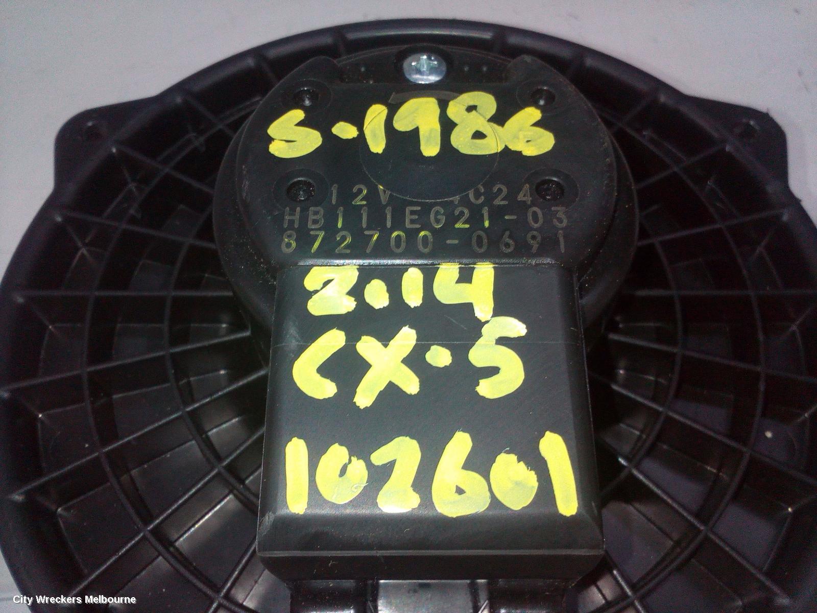 MAZDA CX5 HEATER FAN MOTOR, KE, 02/2012 - 12/2016