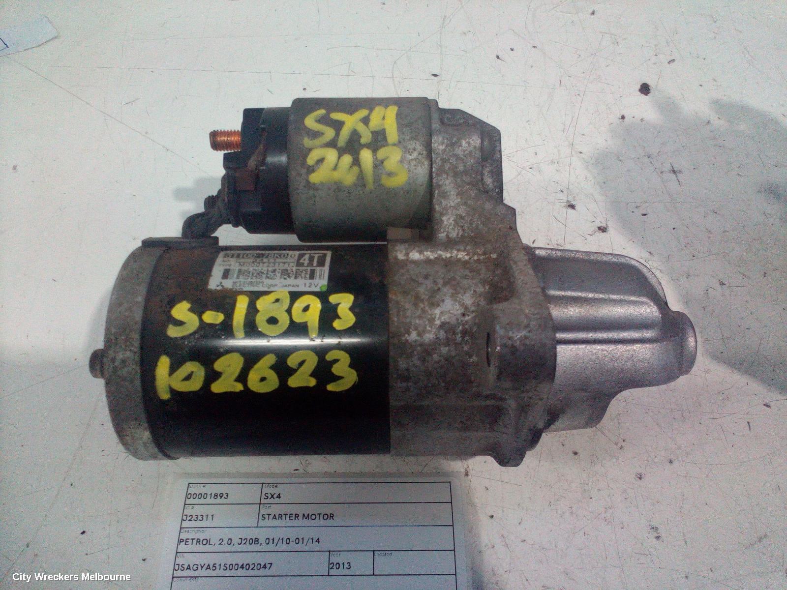 SUZUKI SX4 STARTER, PETROL, 2.0, J20B, 01/2010 - 01/2014