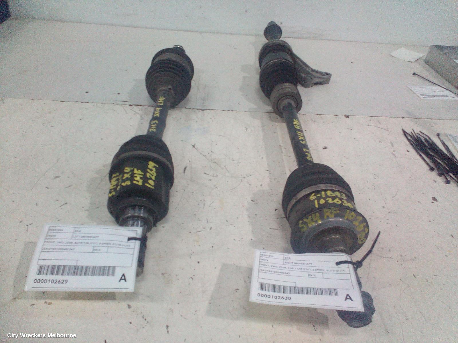 SUZUKI SX4 LEFT DRIVESHAFT, FRONT, 2WD, J20B, AUTO T/M (CVT), 6 SPEED, 01/2010 - 01/2014