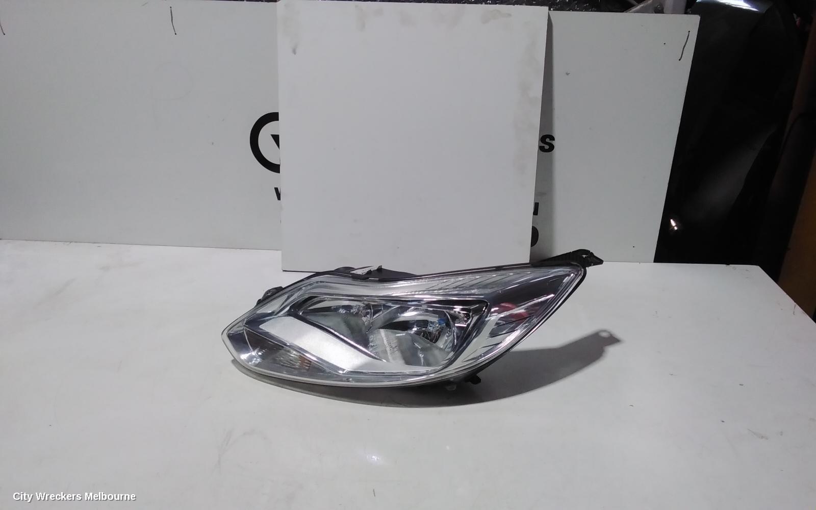FORD FOCUS LEFT HEADLAMP, LW, AMBIENTE/TREND, HALOGEN TYPE, CHROME INSERT, 08/2012 - 08/2015