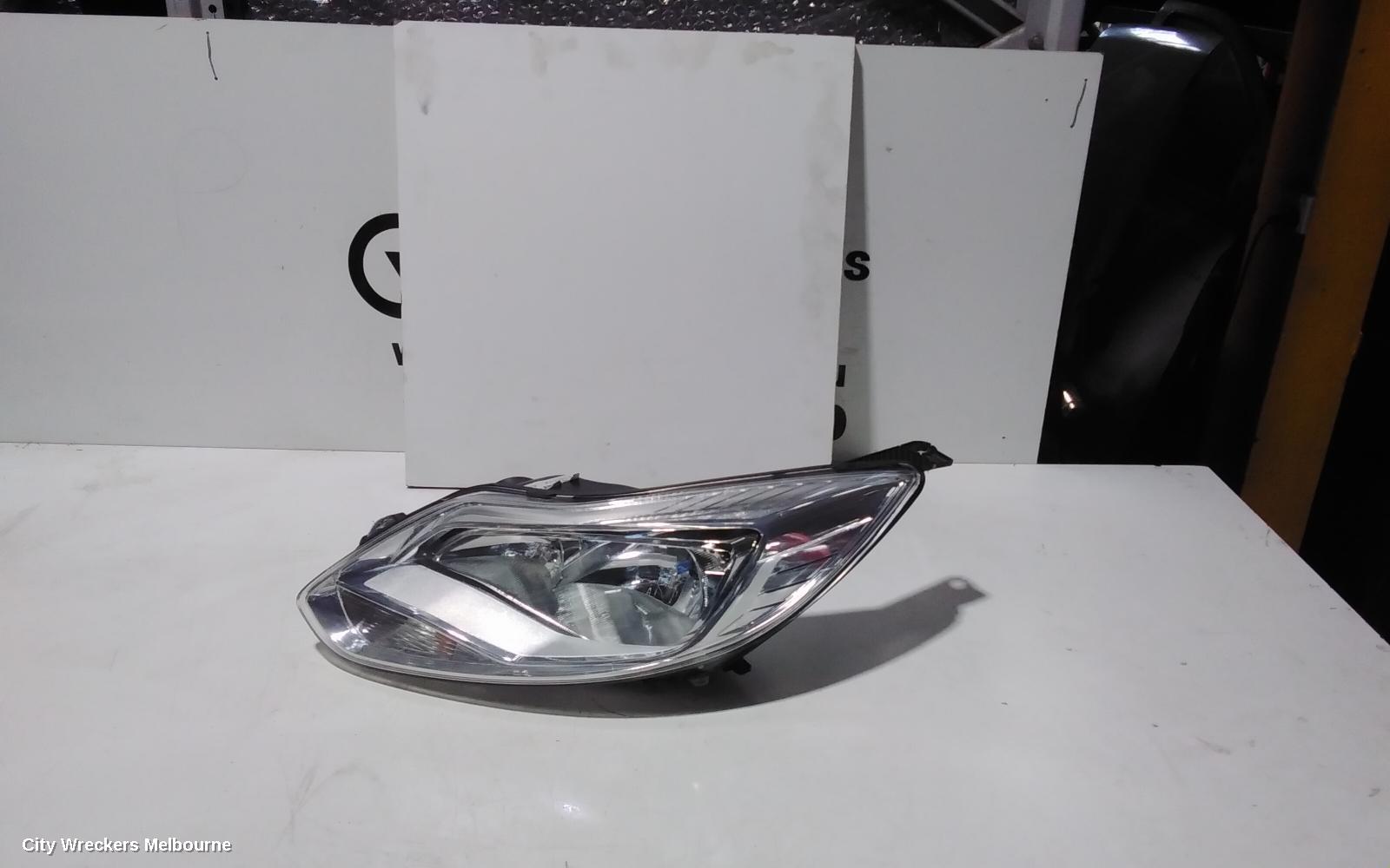 FORD FOCUS LEFT HEADLAMP, LW, AMBIENTE/TREND, HALOGEN TYPE, CHROME INSERT, 08/2012 - 08/2015