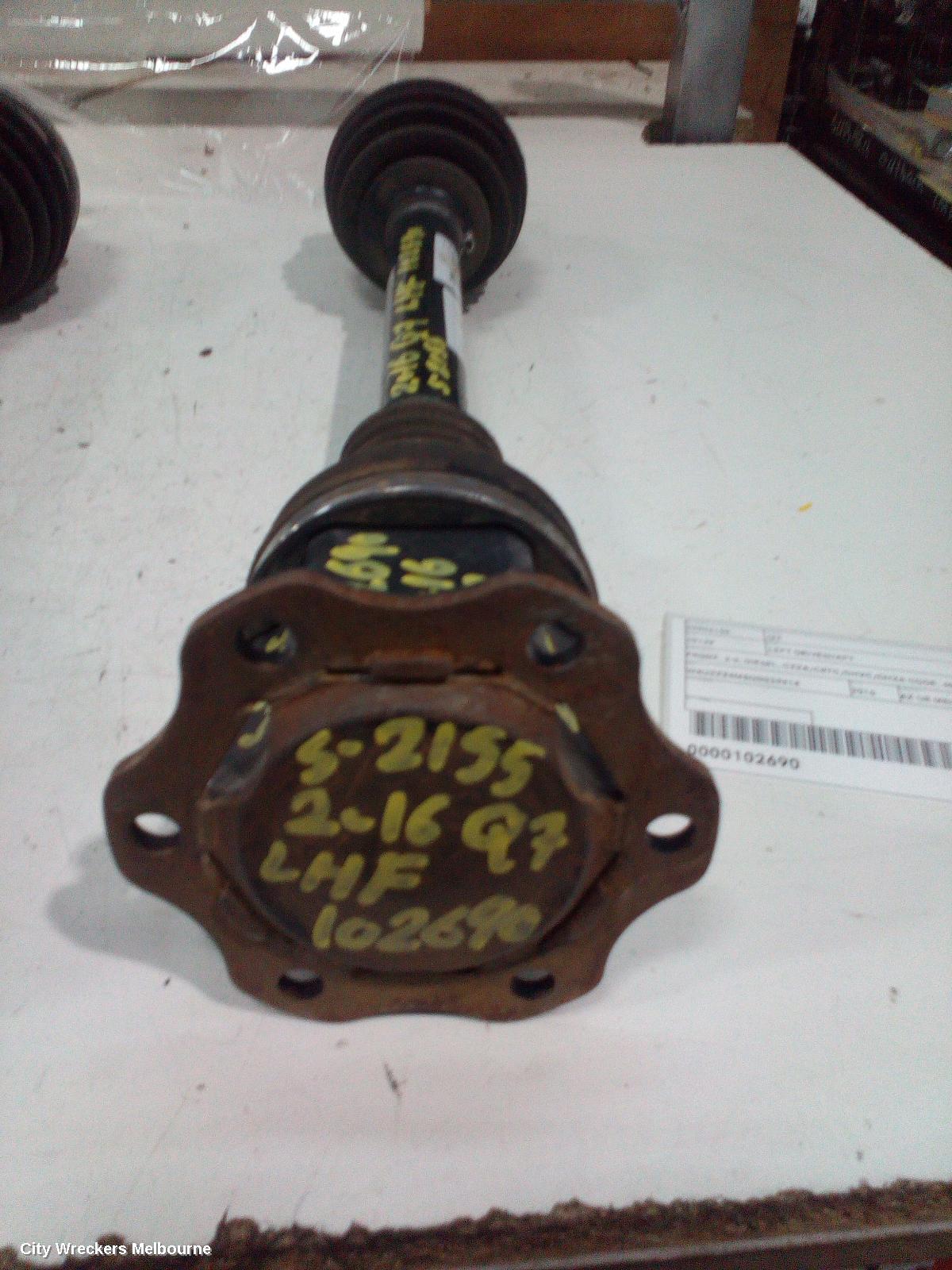 AUDI Q7 LEFT DRIVESHAFT, FRONT, 3.0, DIESEL, CZZA/CRTC/DHXC/DHXA CODE, 4M, 09/2015 ONWARDS