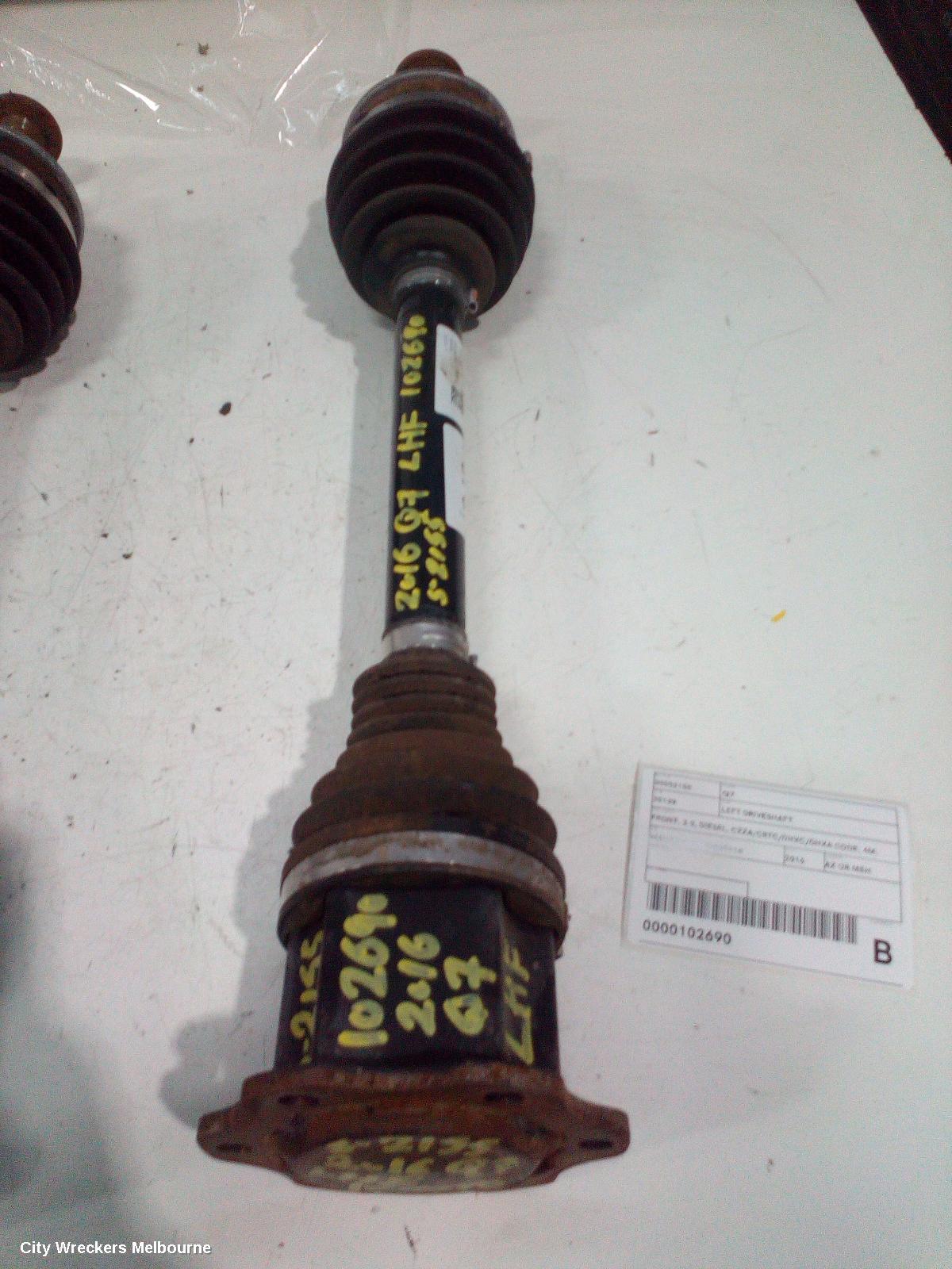 AUDI Q7 LEFT DRIVESHAFT, FRONT, 3.0, DIESEL, CZZA/CRTC/DHXC/DHXA CODE, 4M, 09/2015 ONWARDS