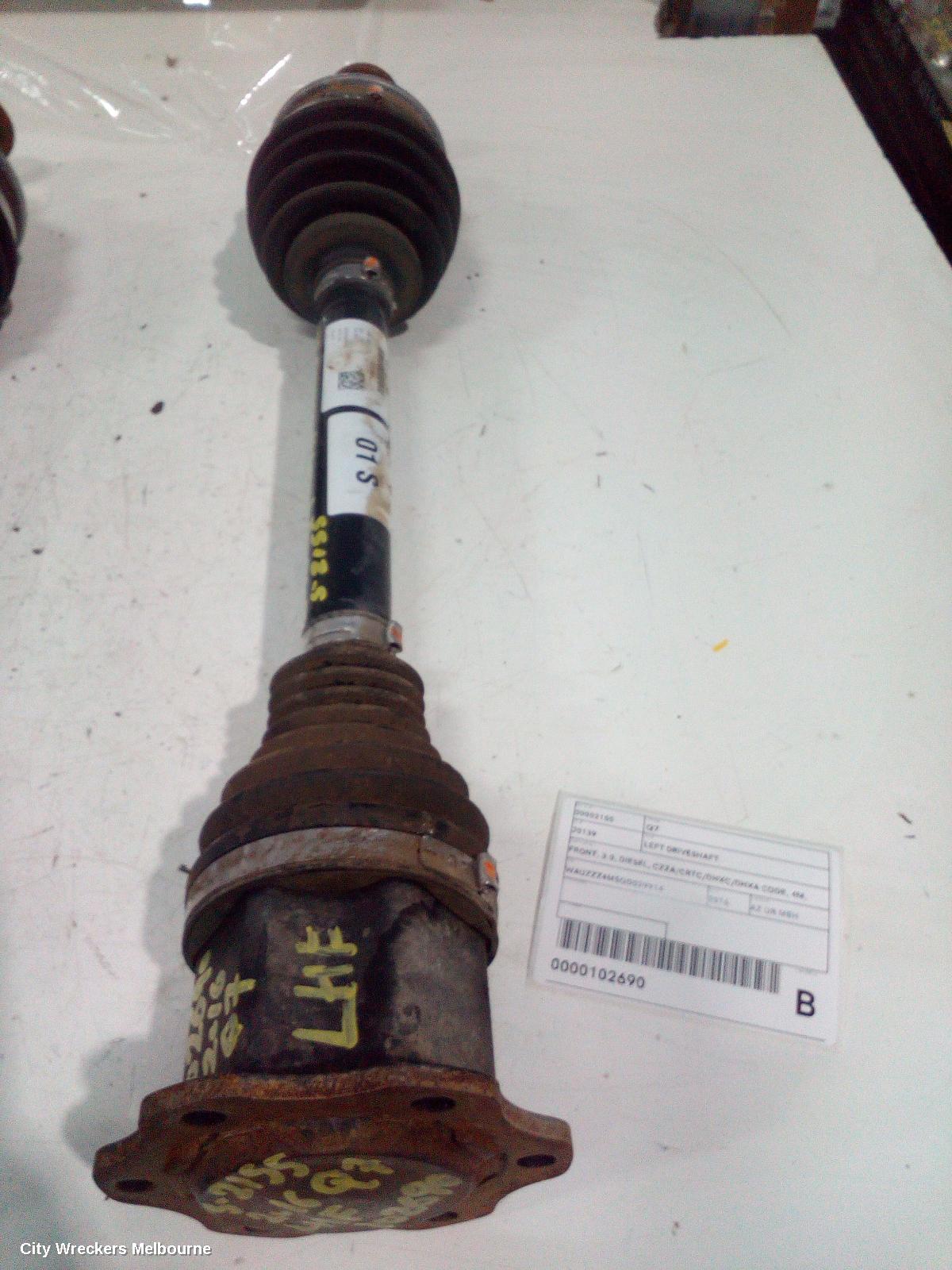 AUDI Q7 LEFT DRIVESHAFT, FRONT, 3.0, DIESEL, CZZA/CRTC/DHXC/DHXA CODE, 4M, 09/2015 ONWARDS