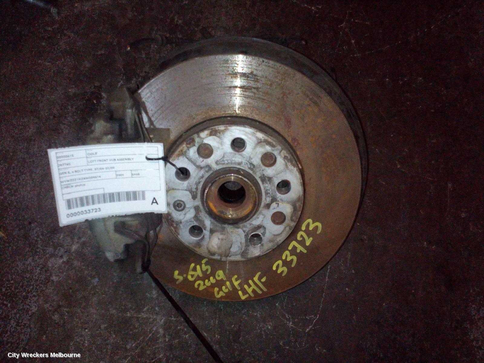 VOLKSWAGEN GOLF LEFT FRONT HUB ASSEMBLY, GEN 5, 4 BOLT TYPE, 07/2004 - 02/2009