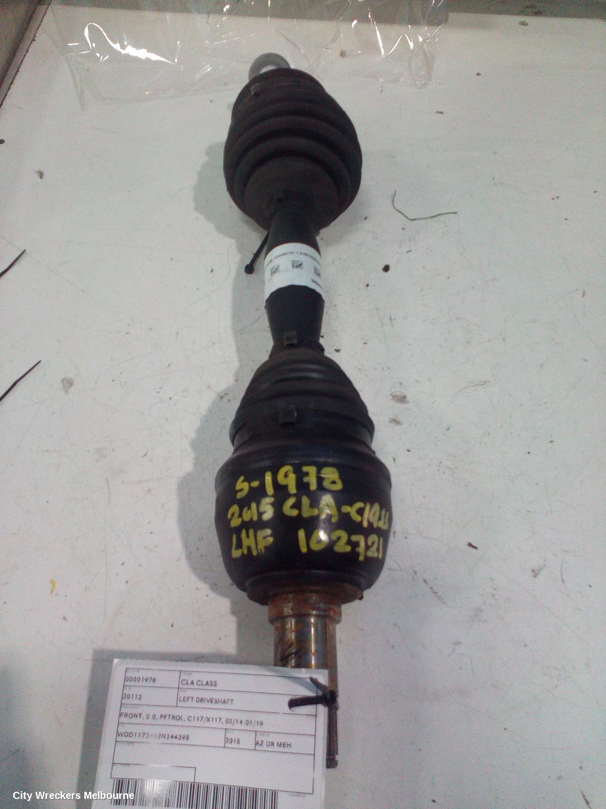 MERCEDES CLA CLASS LEFT DRIVESHAFT, FRONT, 2.0, PETROL, C117/X117, 02/2014 - 01/2019
