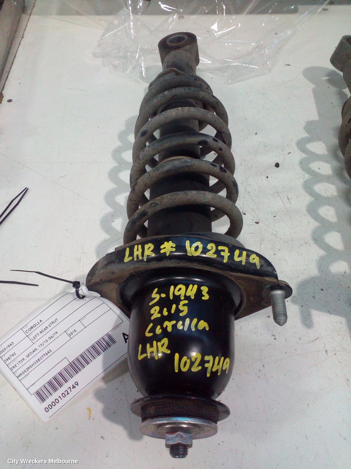 TOYOTA COROLLA LEFT REAR STRUT, ZRE172R, SEDAN, 12/2013 - 06/2019