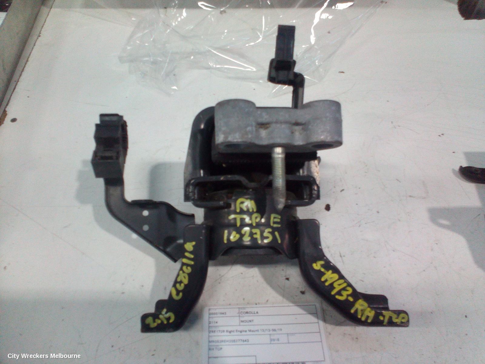 TOYOTA COROLLA MOUNT, ZRE172R RIGHT ENGINE MOUNT 12/2013 - 06/2019