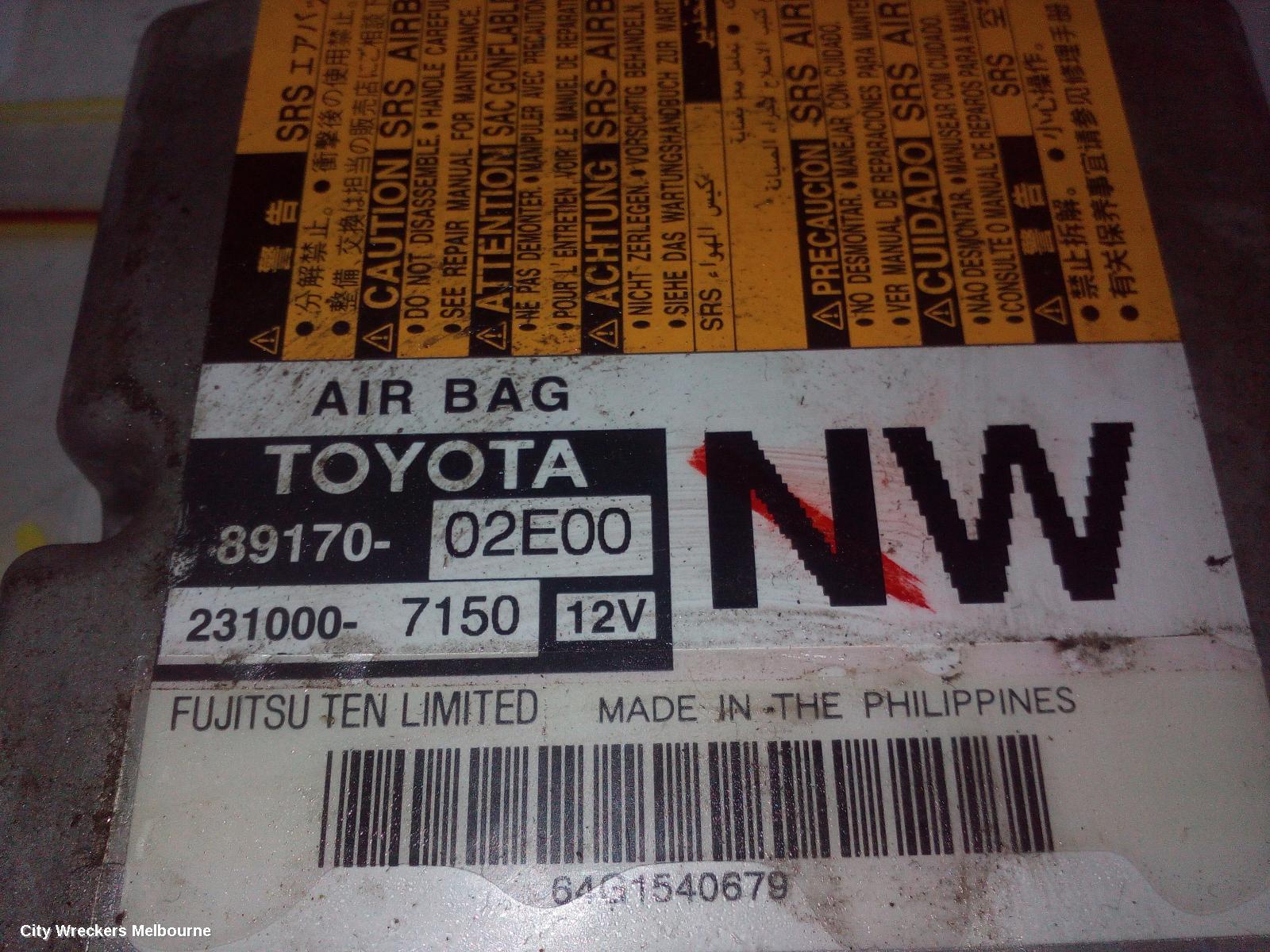 TOYOTA COROLLA AIRBAG MODULE/SENSOR, MODULE, ZRE172R, 12/2013 - 10/2016
