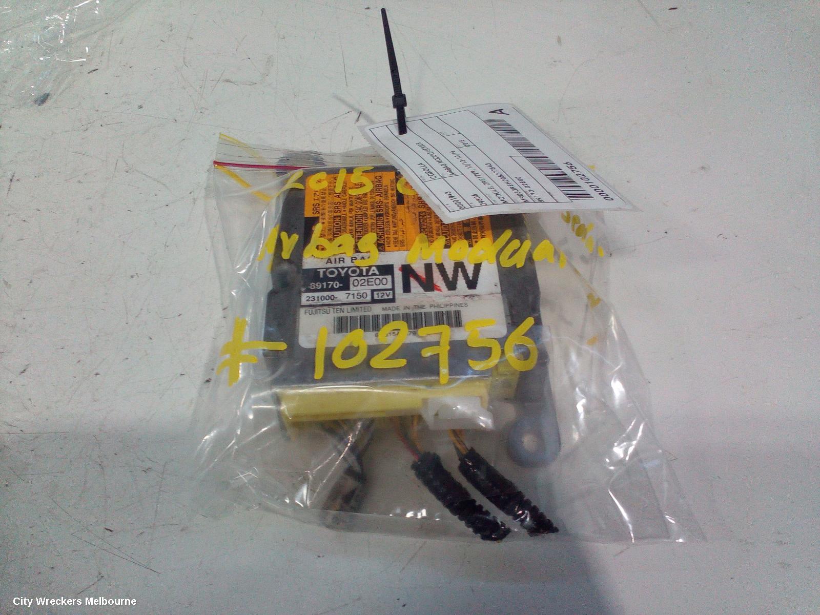 TOYOTA COROLLA AIRBAG MODULE/SENSOR, MODULE, ZRE172R, 12/2013 - 10/2016