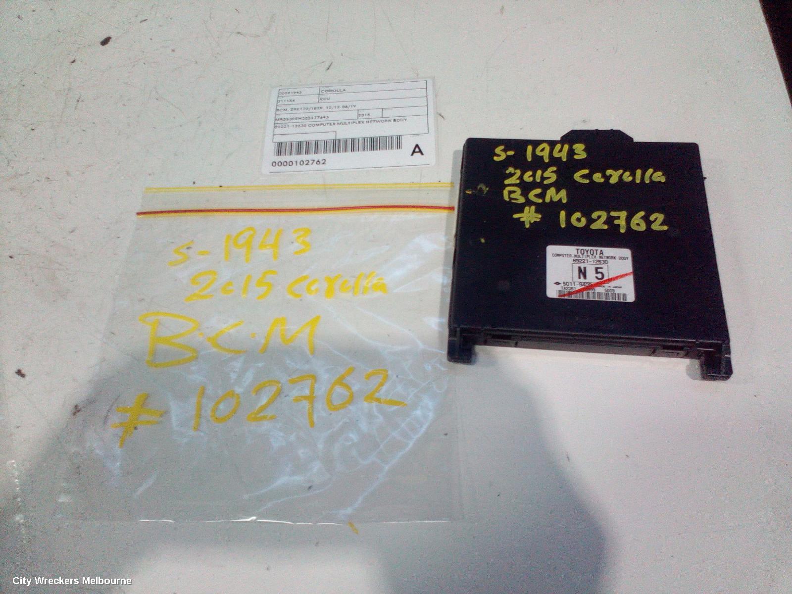 TOYOTA COROLLA ECU, BCM, ZRE172/20182R, 12/2013 - 06/2019