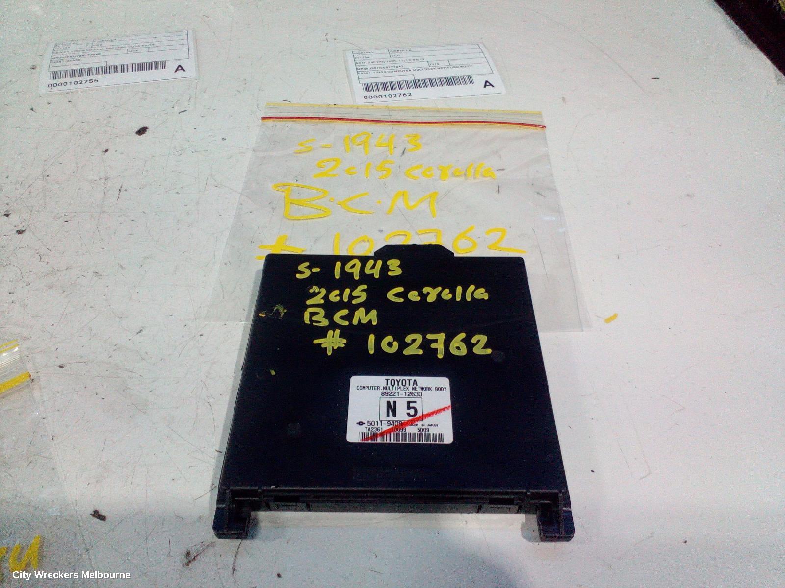 TOYOTA COROLLA ECU, BCM, ZRE172/20182R, 12/2013 - 06/2019