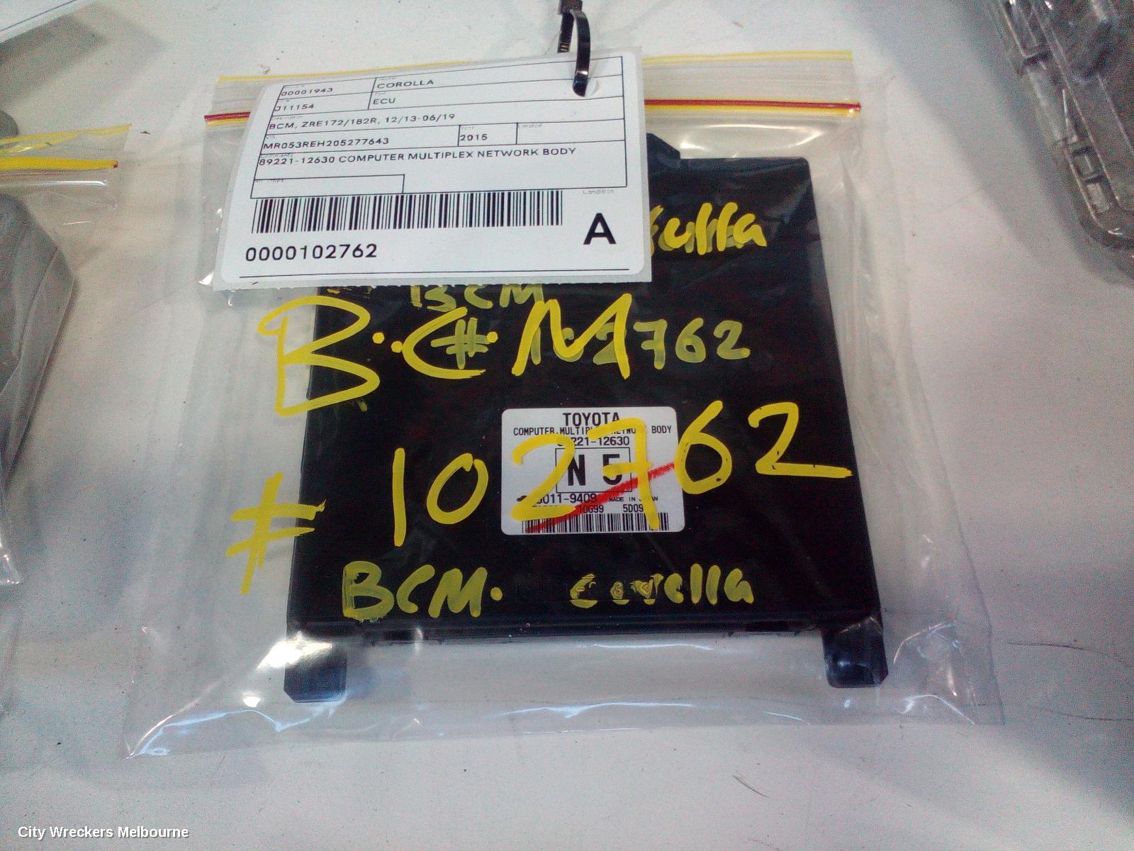 TOYOTA COROLLA ECU, BCM, ZRE172/20182R, 12/2013 - 06/2019