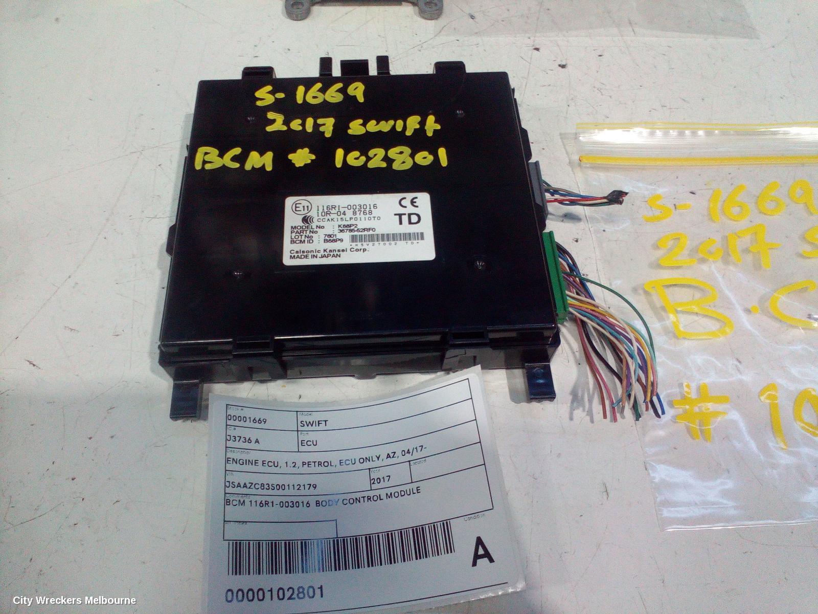 SUZUKI SWIFT ECU, ENGINE ECU, 1.2, PETROL, ECU ONLY, AZ, 04/2017 ONWARDS