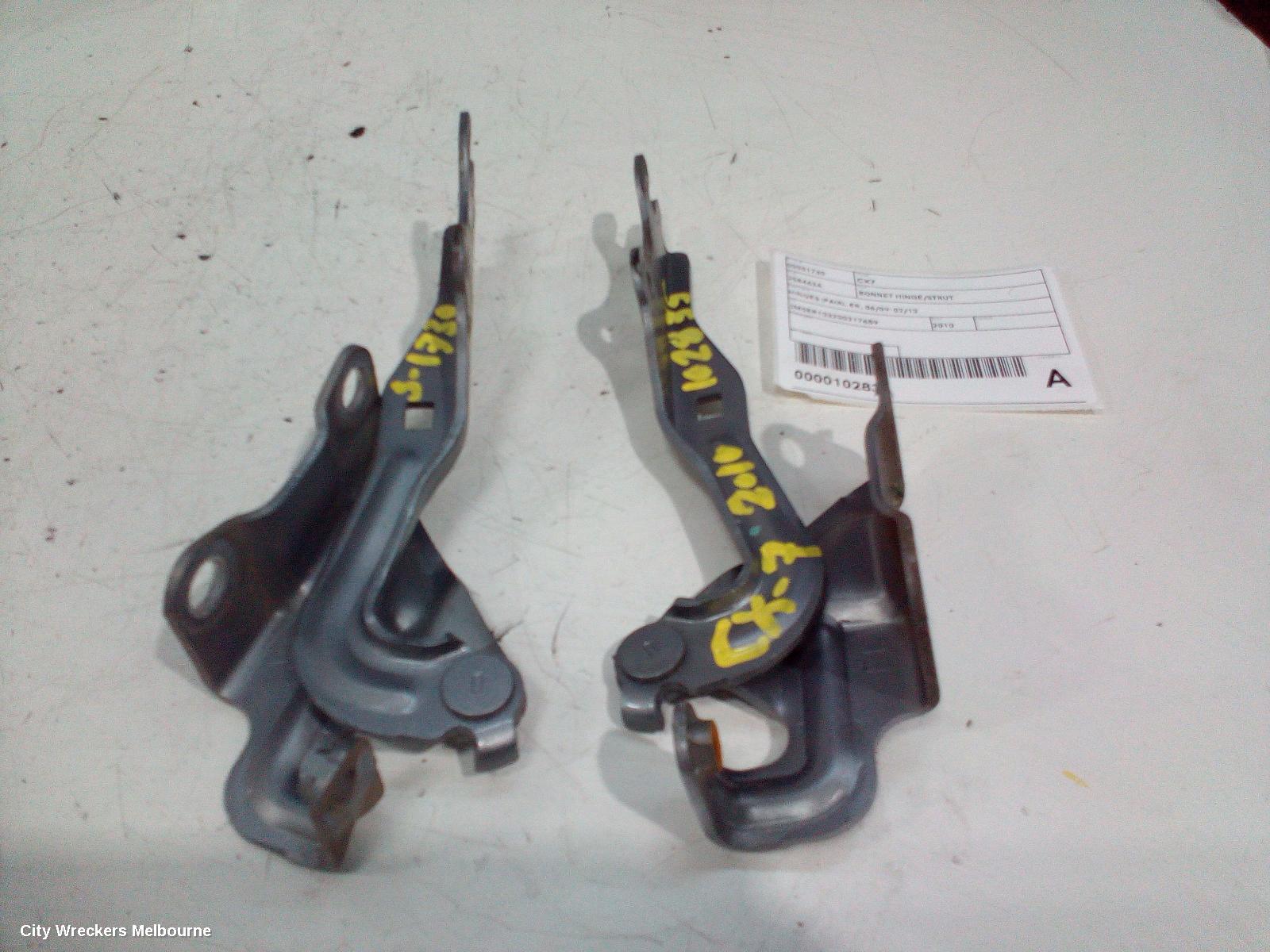 MAZDA CX7 BONNET HINGE/STRUT, HINGES (PAIR), ER, 06/2009 - 02/2012