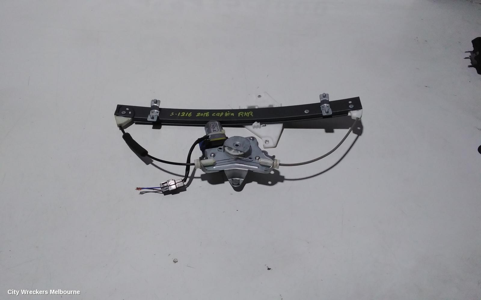 HOLDEN CAPTIVA RIGHT REAR WND REG/MOTOR, CG, CAPTIVA 7 (VIN KL3C), DOOR REG ASSY (REG AND MOTOR), 03/2009 - 06/2018