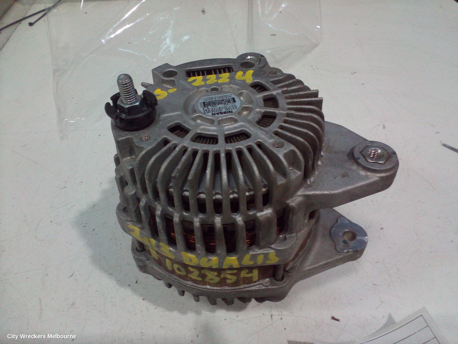 NISSAN DUALIS ALTERNATOR, PETROL, 2.0, MR20, J10, 10/2007 - 05/2014