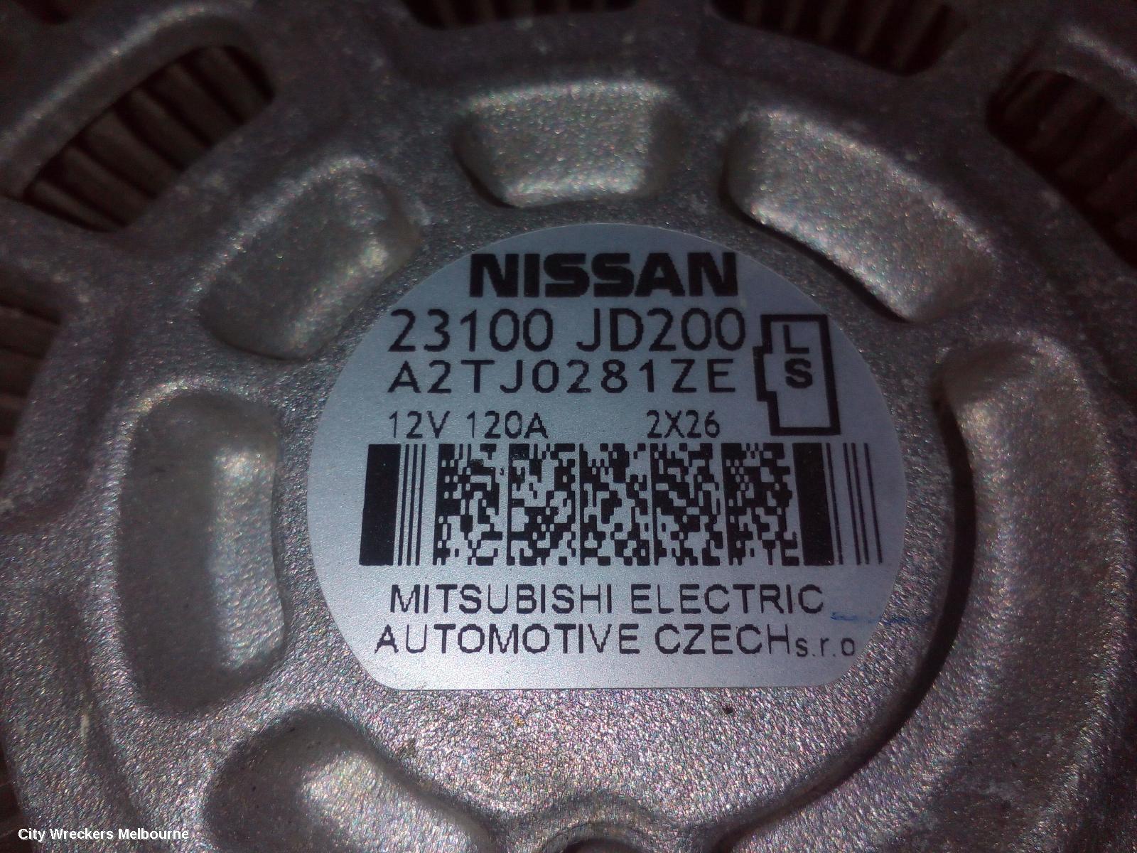 NISSAN DUALIS ALTERNATOR, PETROL, 2.0, MR20, J10, 10/2007 - 05/2014