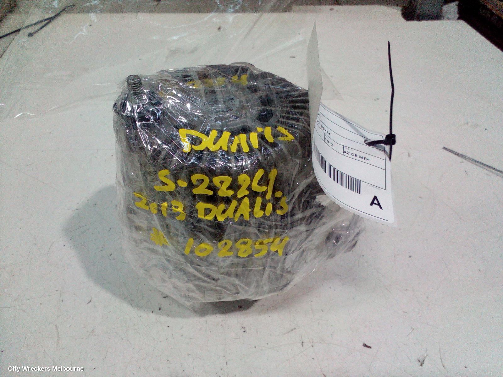 NISSAN DUALIS ALTERNATOR, PETROL, 2.0, MR20, J10, 10/2007 - 05/2014