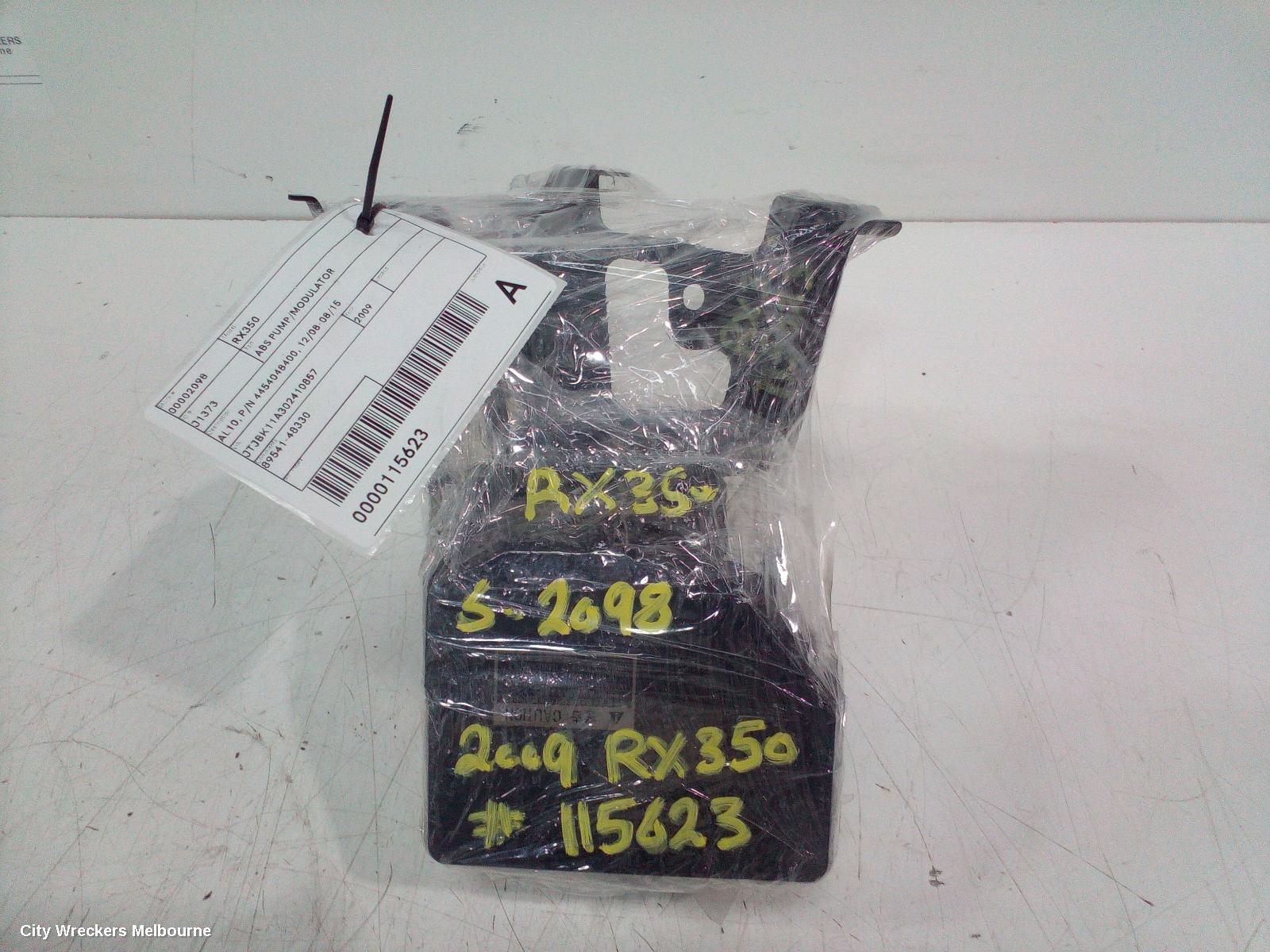 LEXUS RX SERIES ABS PUMP/MODULATOR, AL10, P/N 4454048400, 12/2008 - 08/2015