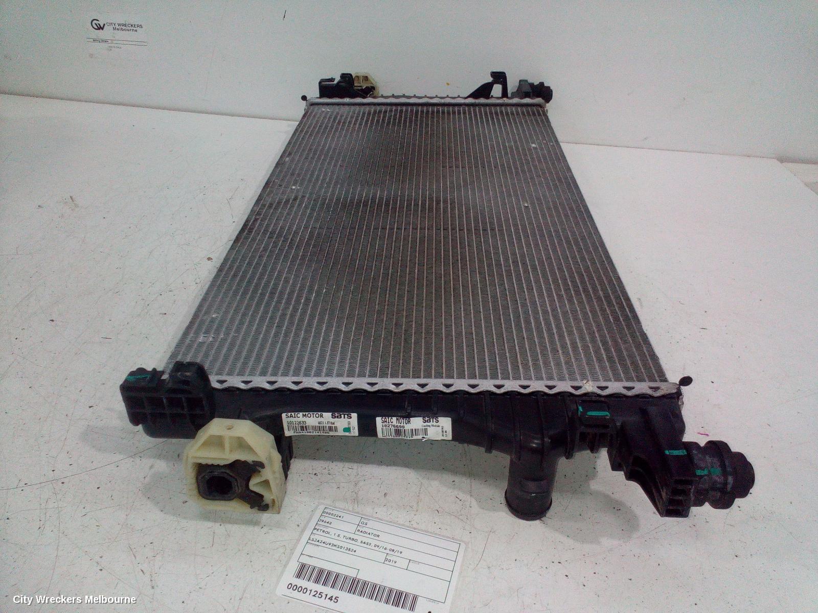 MG GS RADIATOR, PETROL, 1.5, TURBO, SAS2, 09/2016 - 08/2019