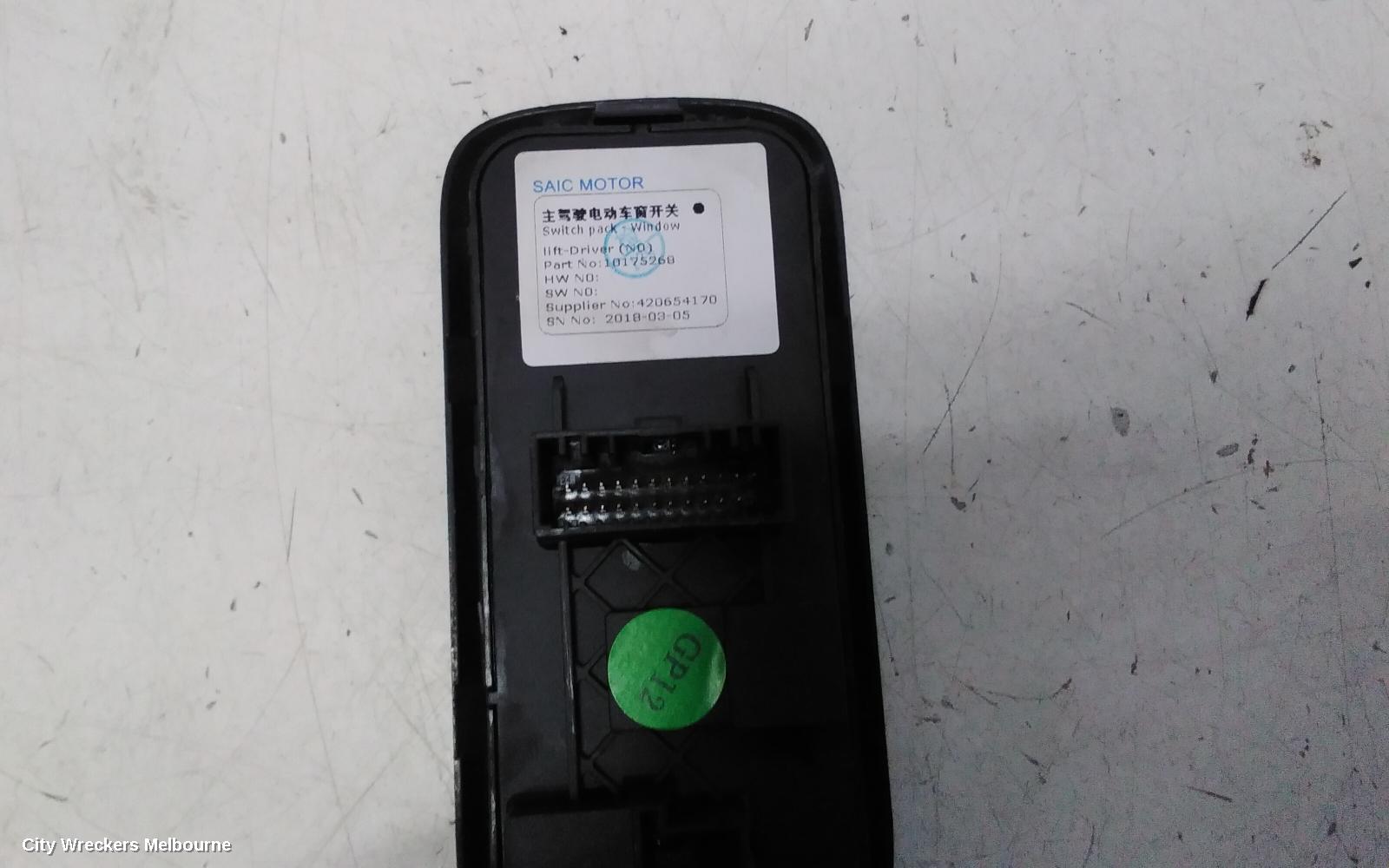 MG GS PWR DR WIND SWITCH, RH FRONT (MASTER SWITCH), SAS2, 09/2016 - 08/2019