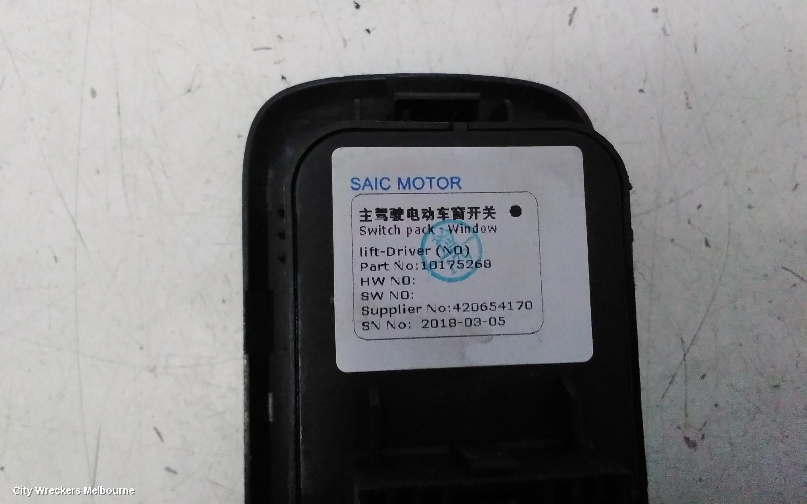 MG GS PWR DR WIND SWITCH, RH FRONT (MASTER SWITCH), SAS2, 09/2016 - 08/2019