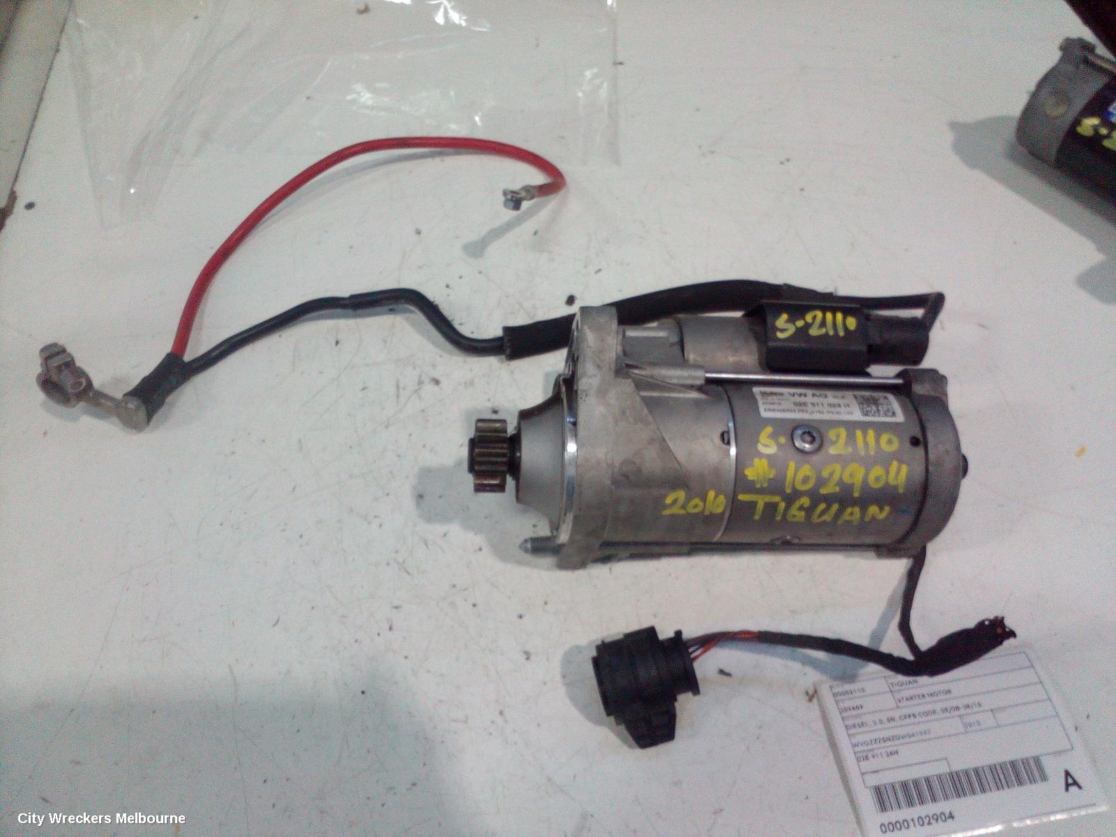 VOLKSWAGEN TIGUAN STARTER, DIESEL, 2.0, 5N, CFFB CODE, 05/2008 - 08/2016