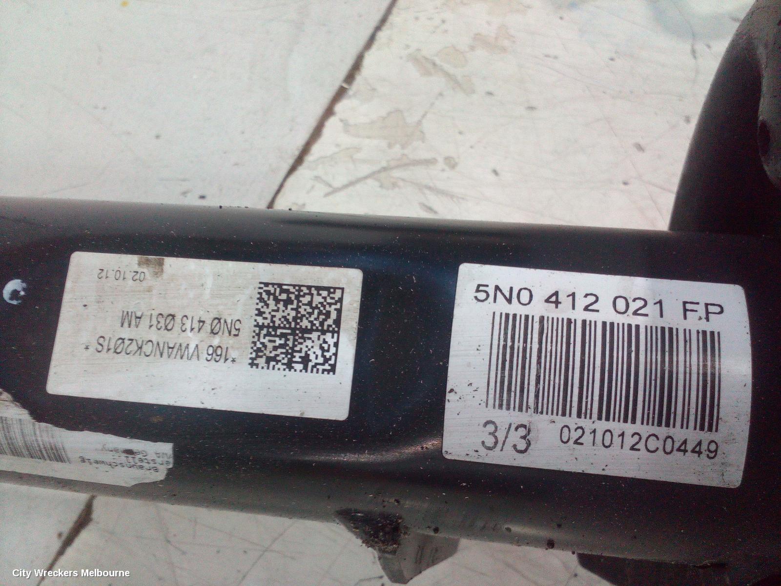 VOLKSWAGEN TIGUAN RIGHT FRONT STRUT, 5N, 07/2011 - 08/2016