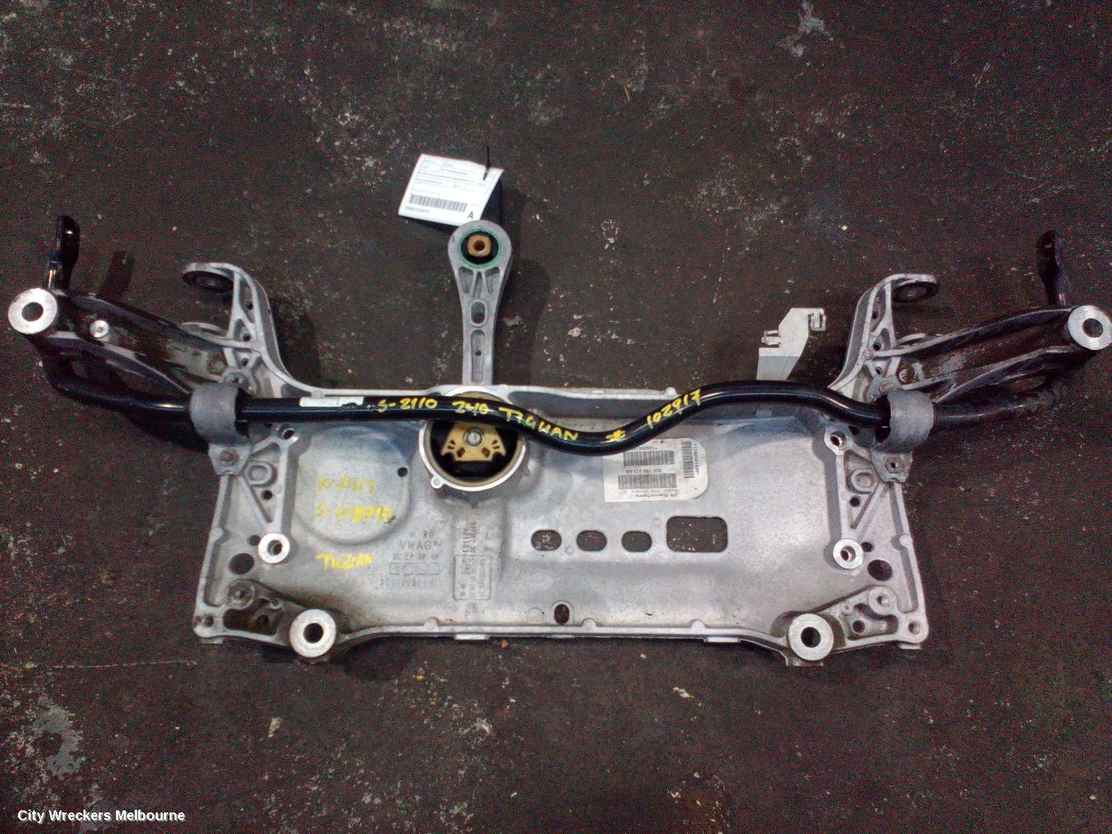 VOLKSWAGEN TIGUAN FRT XMEMBER/CRADLE, 5N, AWD, REAR SUSPENSION CROSSMEMBER, 07/2011 - 08/2016